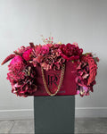 Luxury Burgundy Floral Handbag