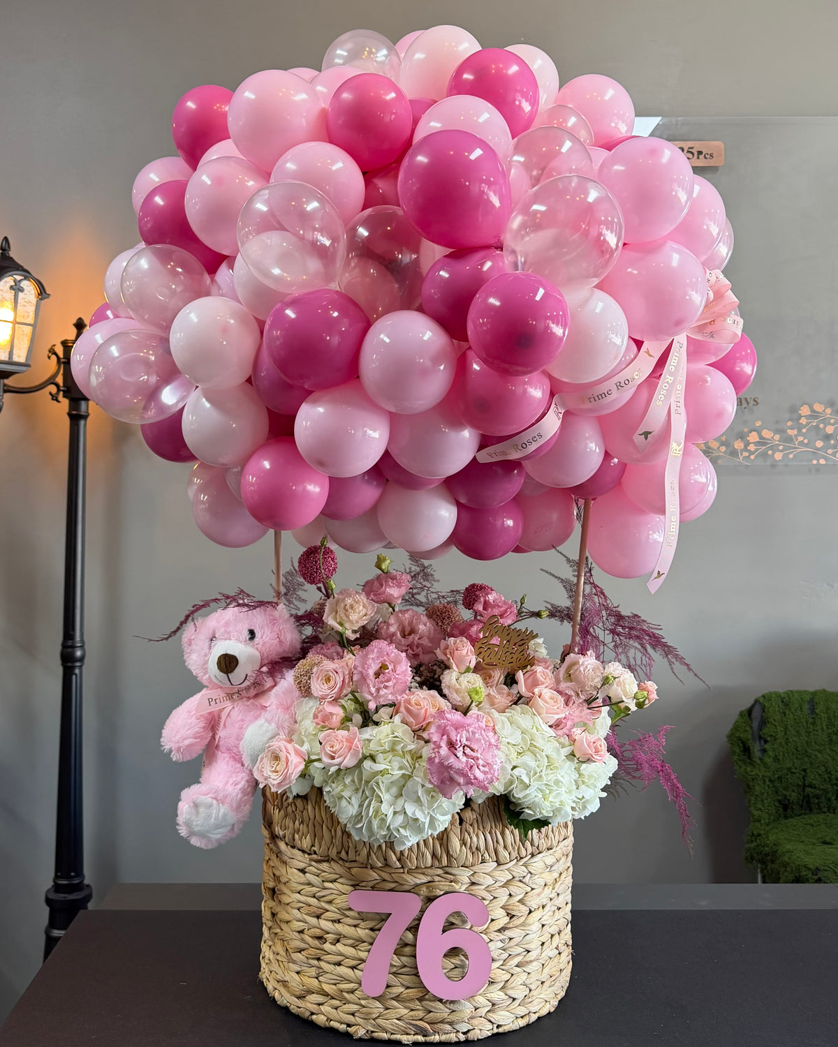 Pink Balloon Basket