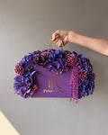 Prime Roses Luxury Flower Handbag – Purple Elegance