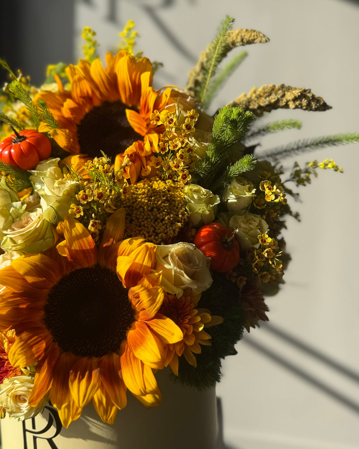 Autumn Sunshine Sunflower & Rose Arrangement