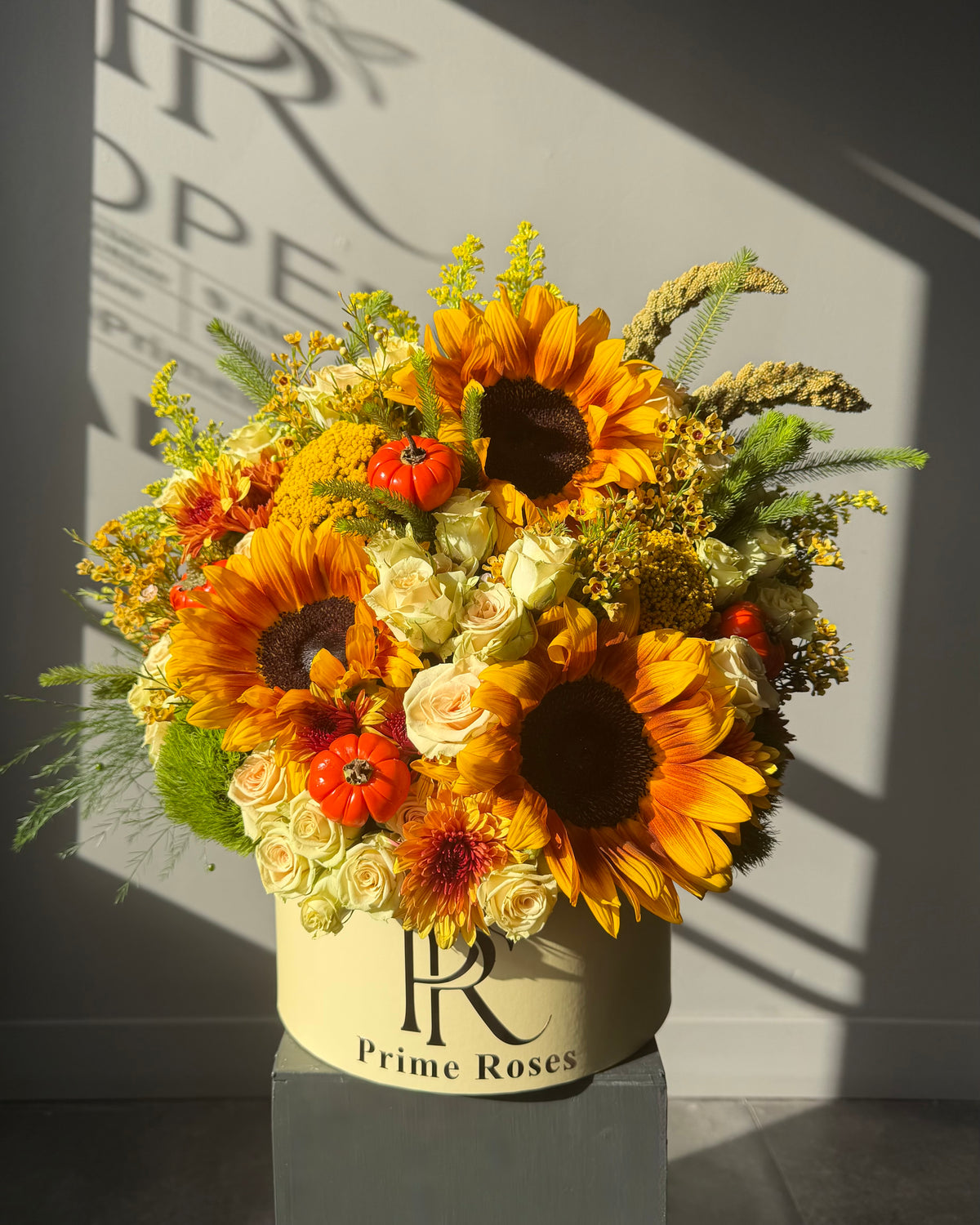Autumn Sunshine Sunflower & Rose Arrangement