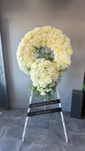 Elegant White & Ivory Sympathy Flower Wreath