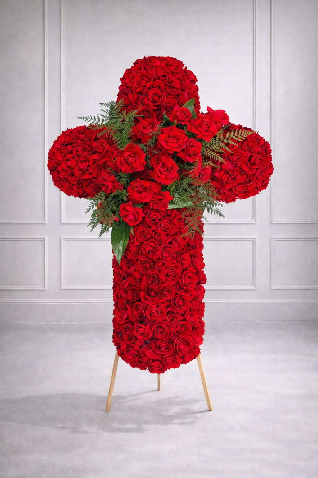 Red Rose Cross Standing Spray