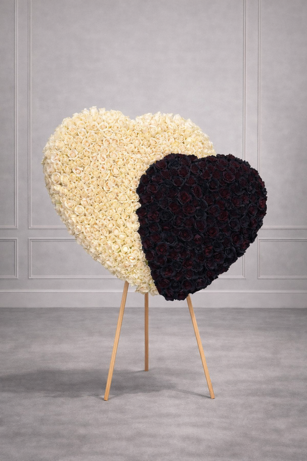 Two-Tone Heart Rose Standing Spray