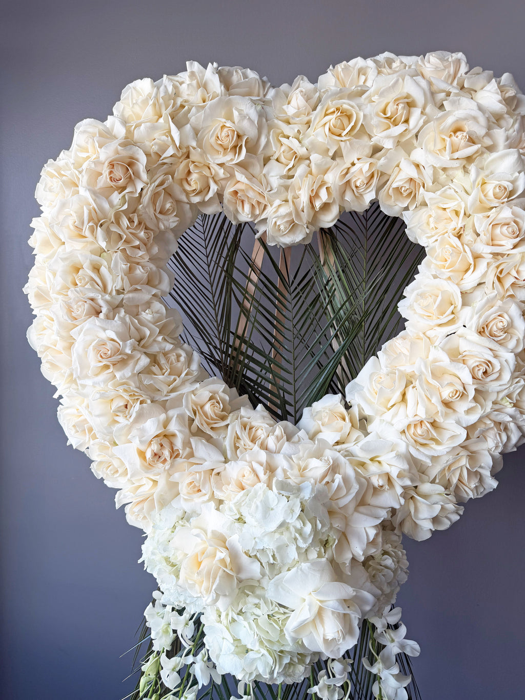 Ivory Heart Tribute Wreath