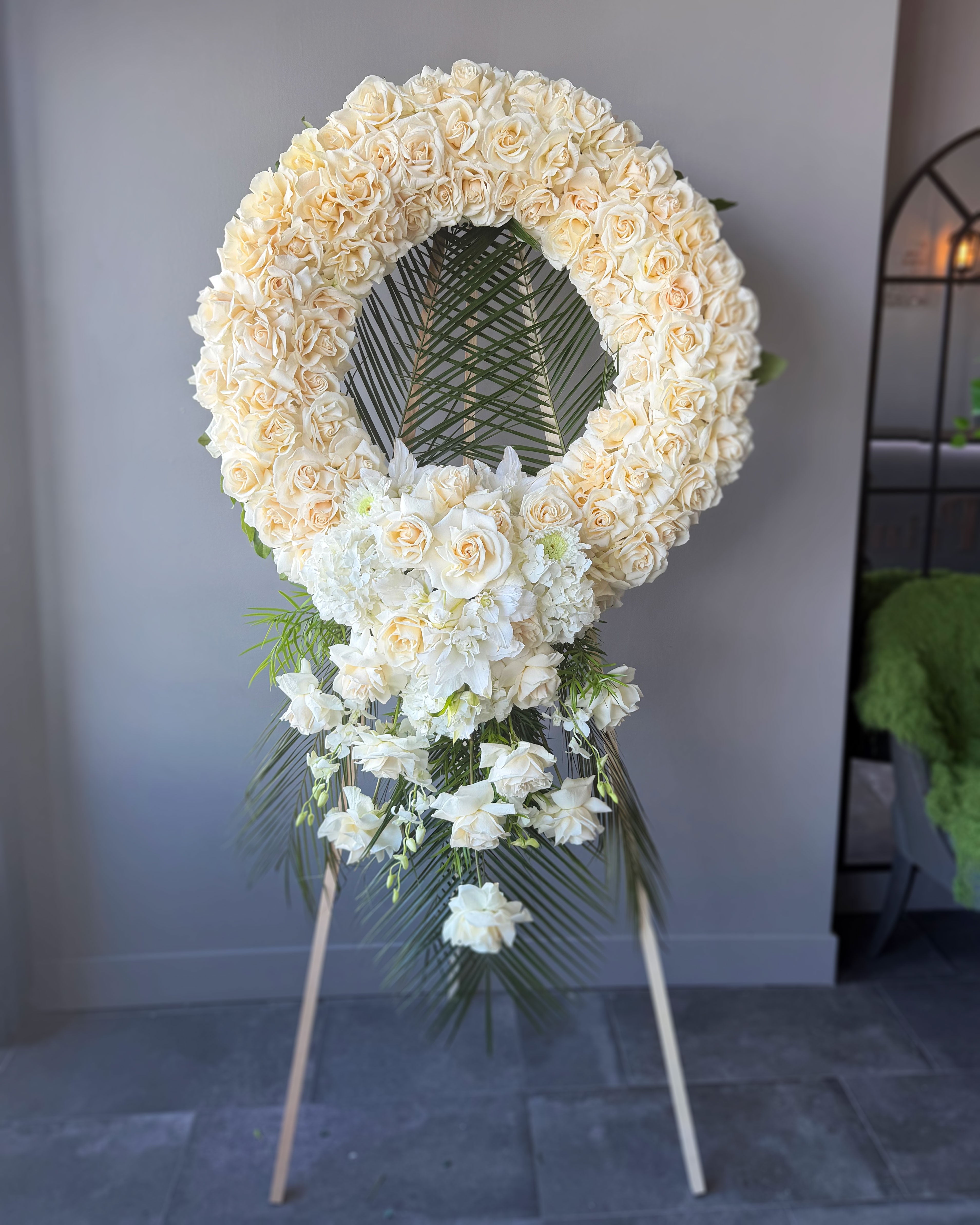 Eternal Ivory Rose Wreath