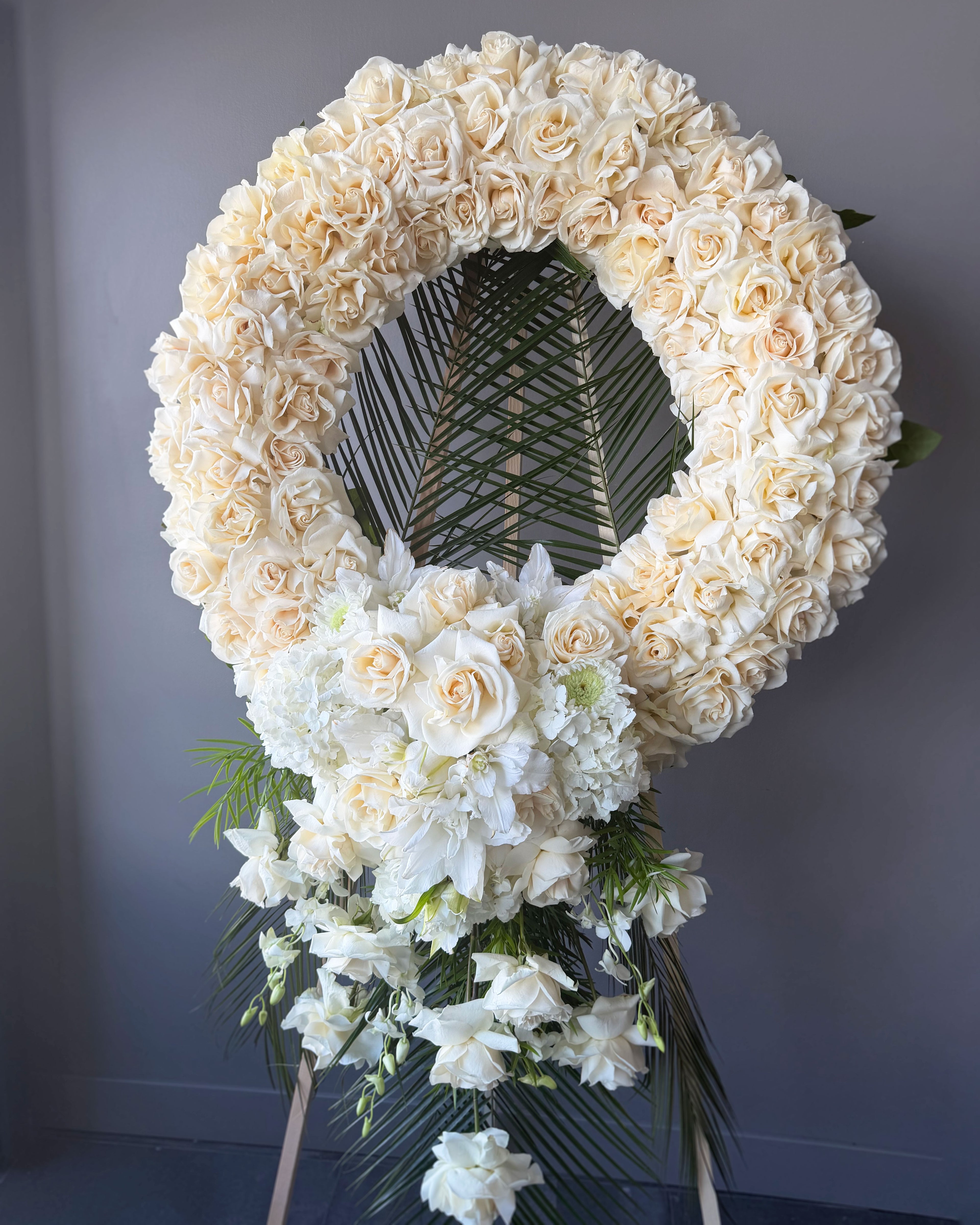 Eternal Ivory Rose Wreath