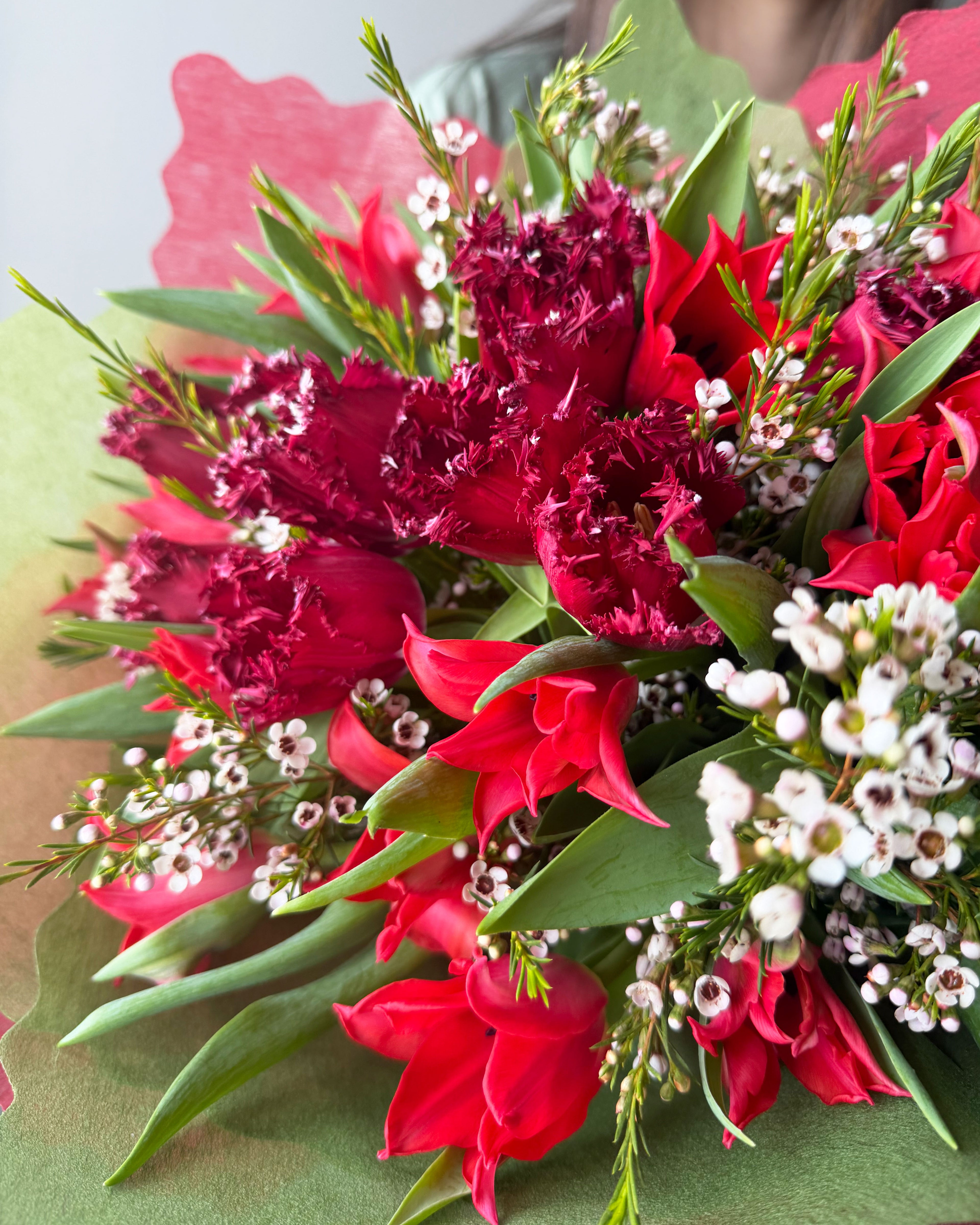 Crimson Fringe Tulip Bouquet