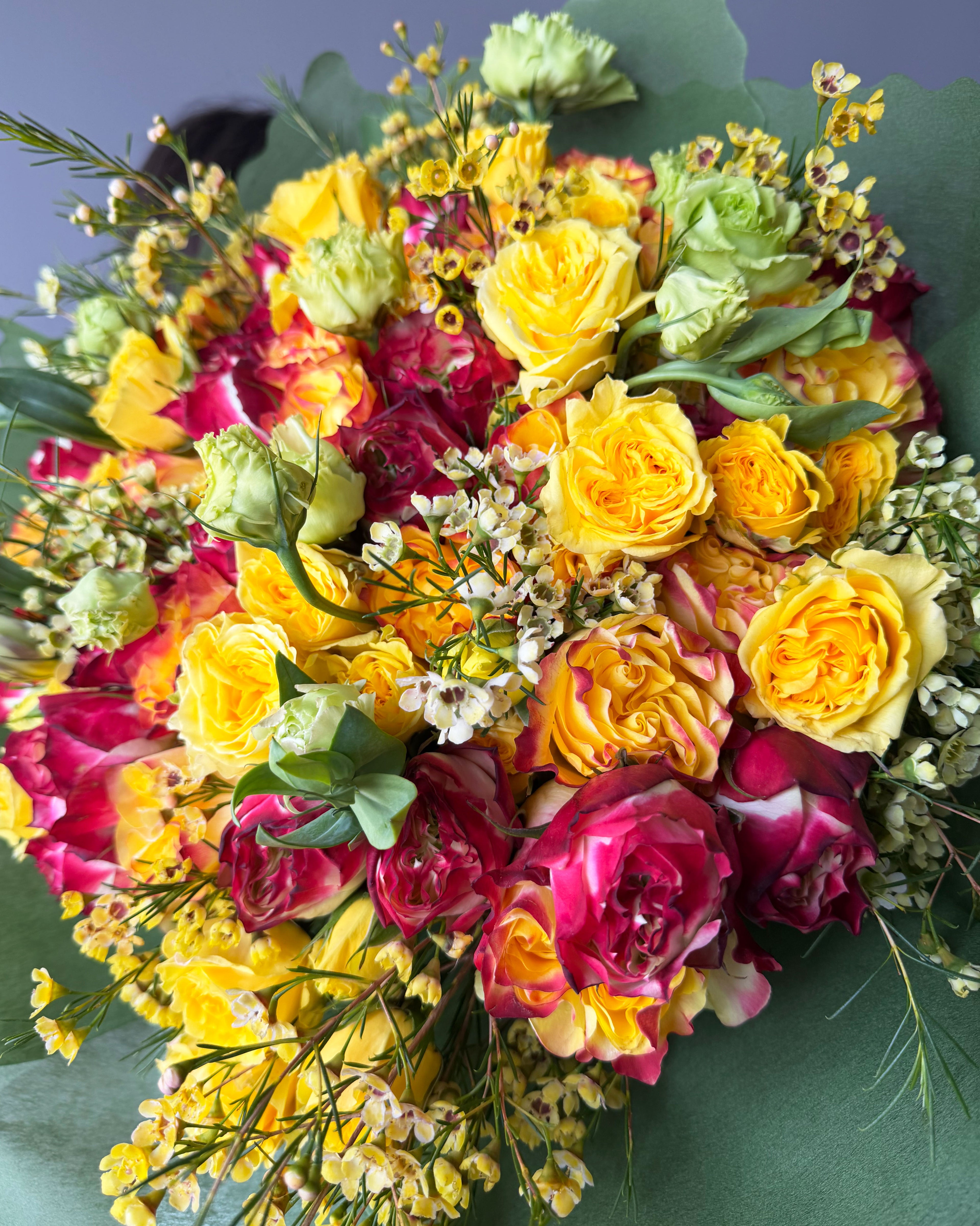 Citrus Sunset Roses Bouquet