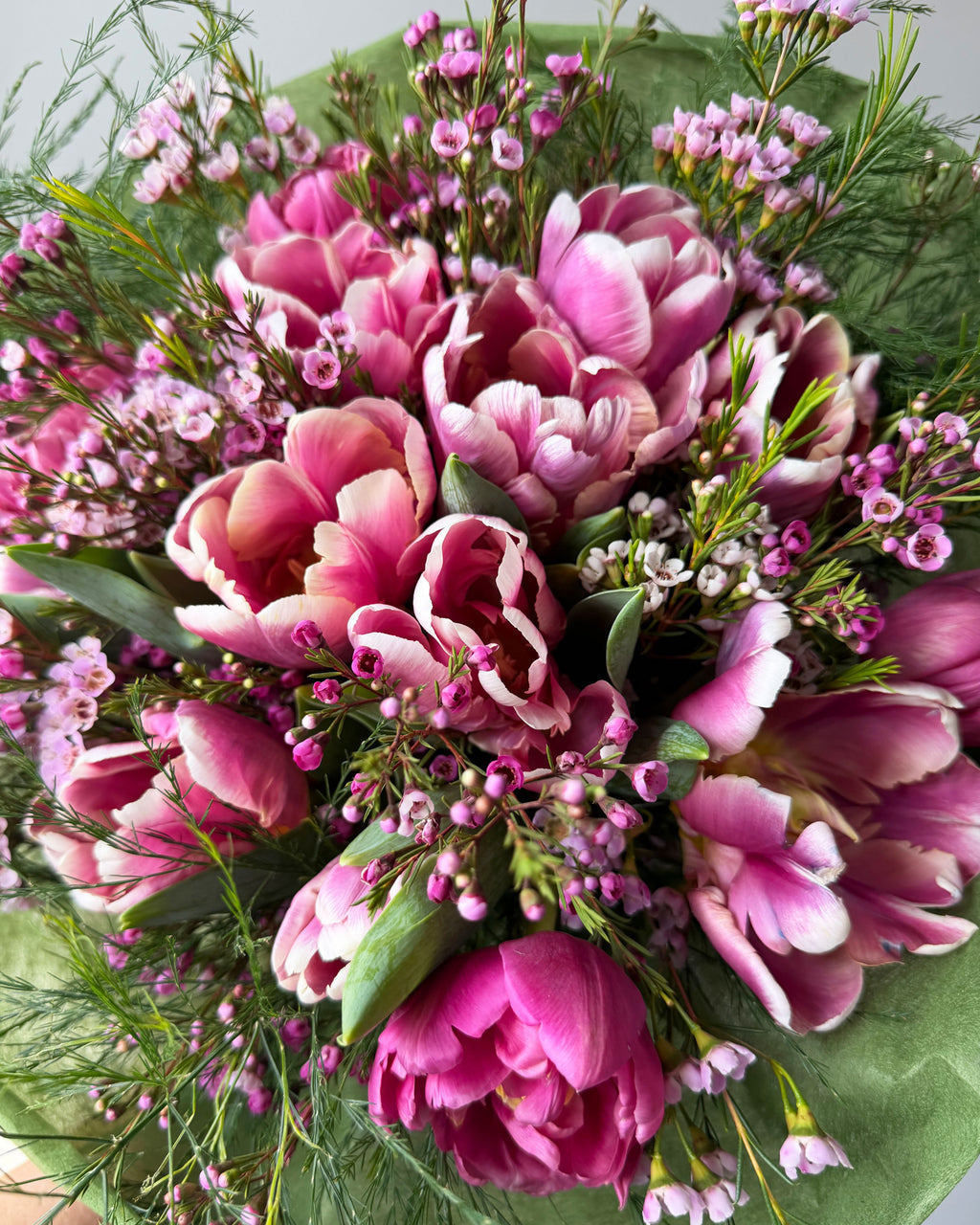 Raspberry Tulip Whisper Bouquet