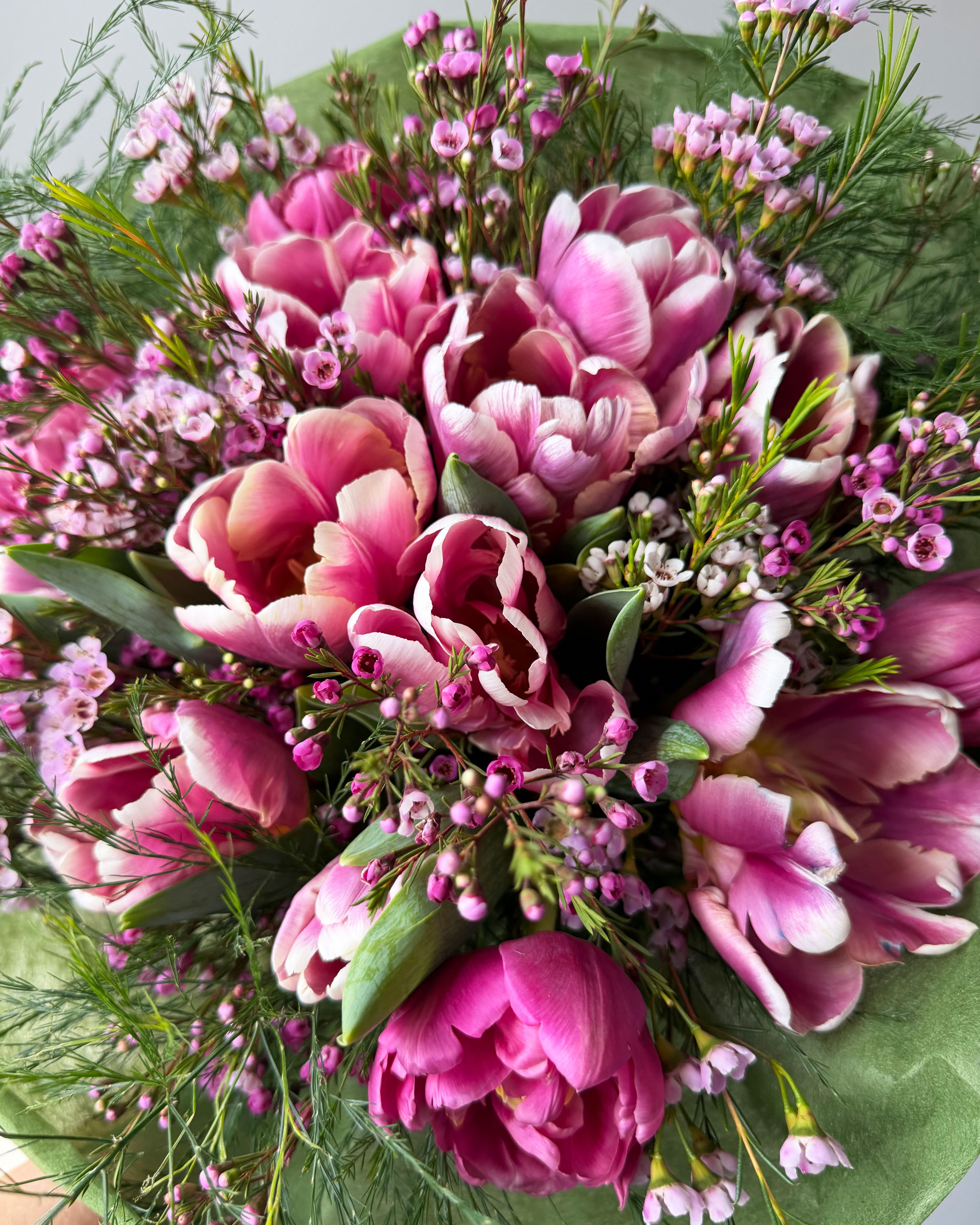 Raspberry Tulip Whisper Bouquet