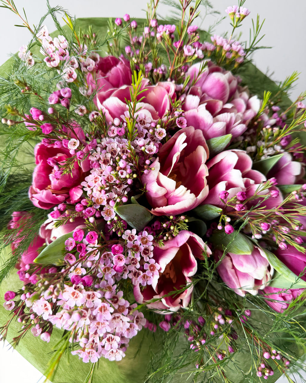Raspberry Tulip Whisper Bouquet
