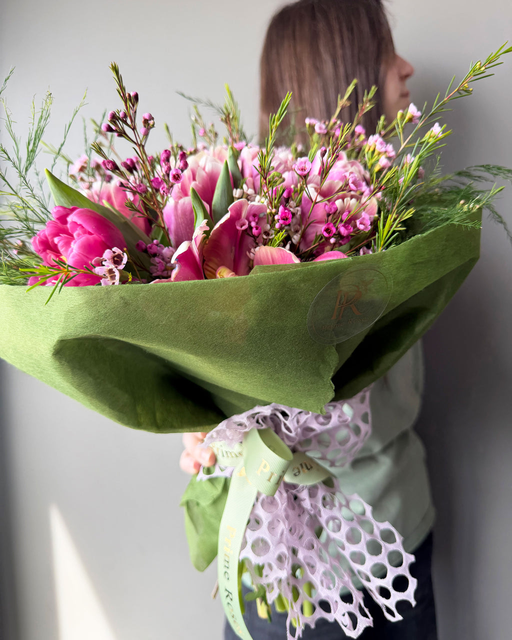 Raspberry Tulip Whisper Bouquet
