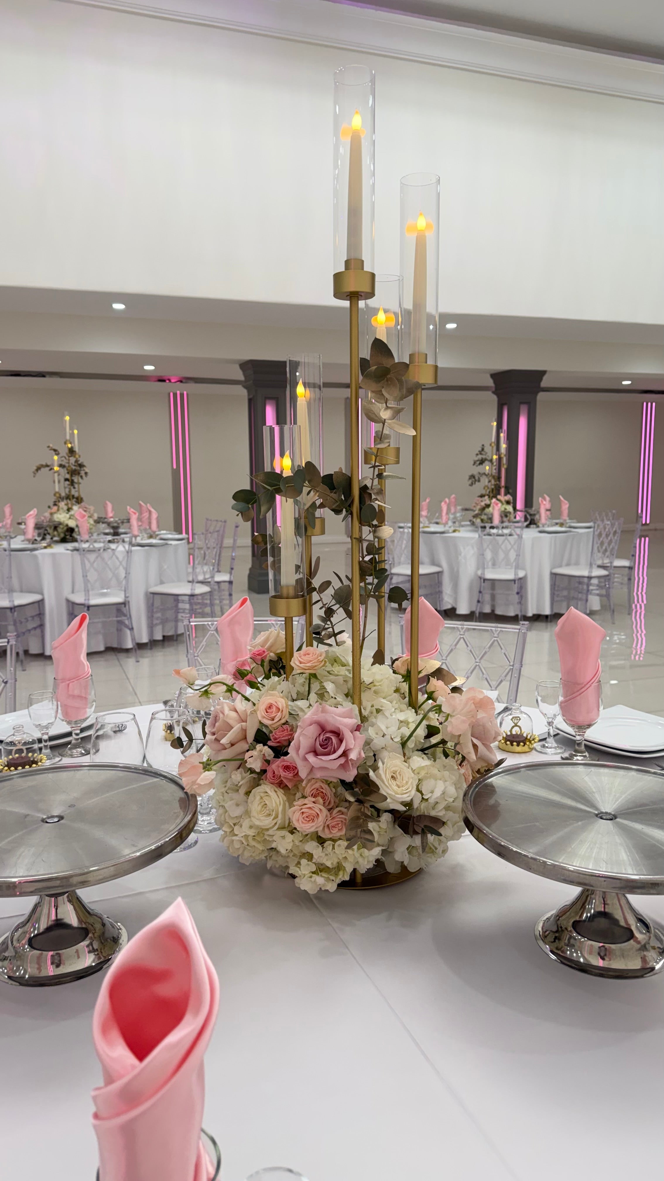 Pearl & Petal Candelabra Centerpiece