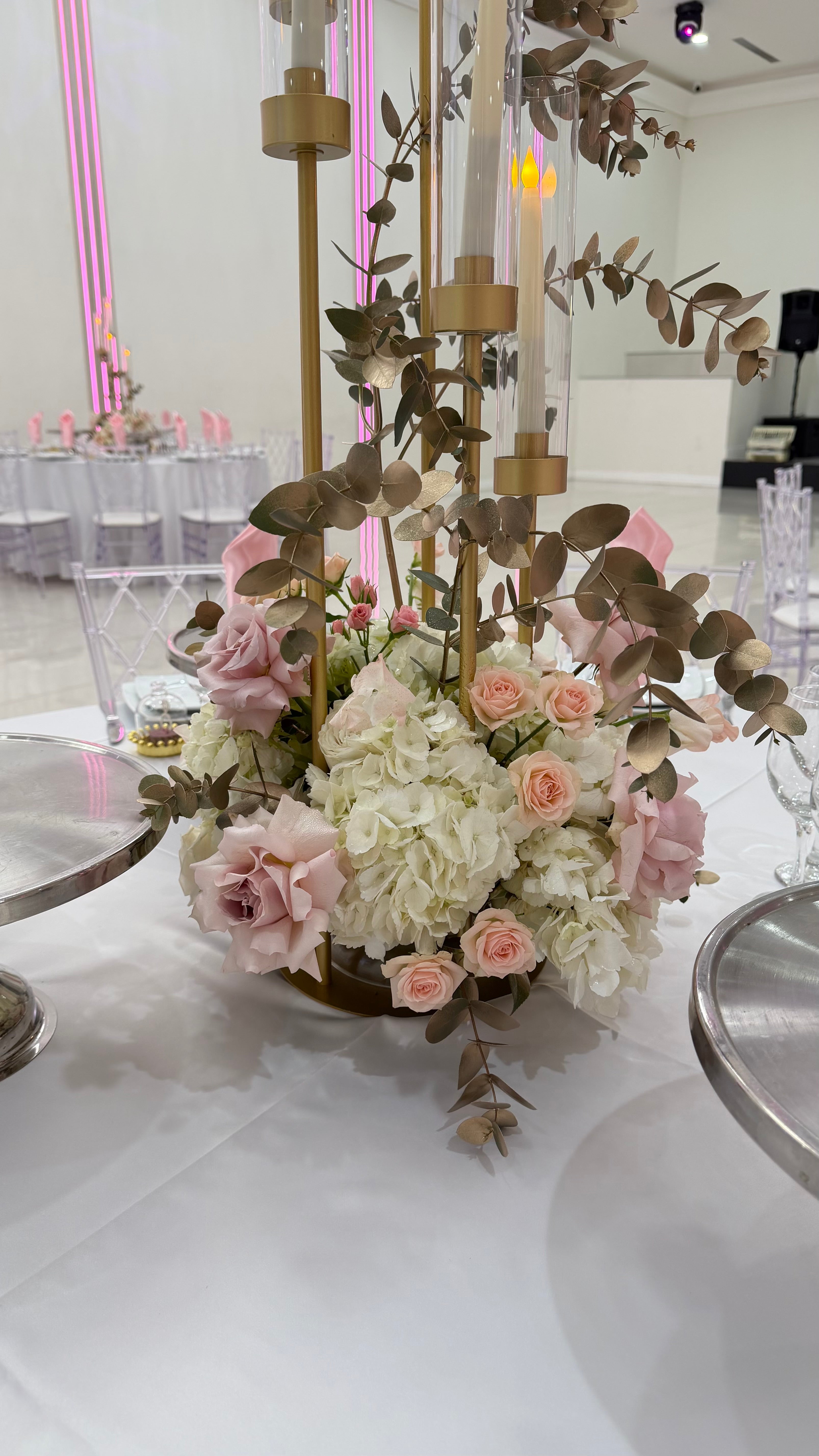Pearl & Petal Candelabra Centerpiece