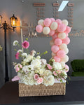 Rose Balloon Baby Welcome Basket