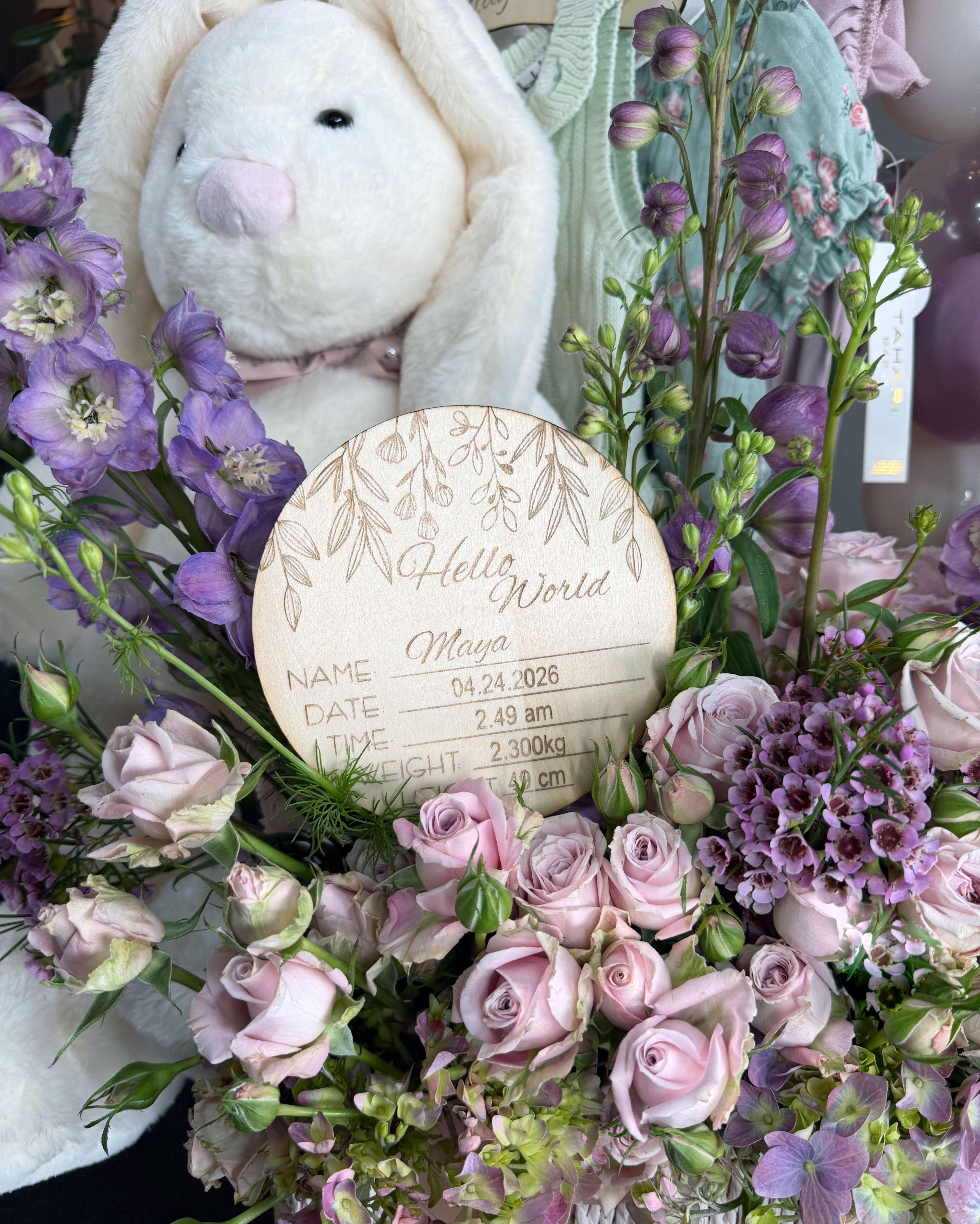 Hello World Custom Baby Gift Basket