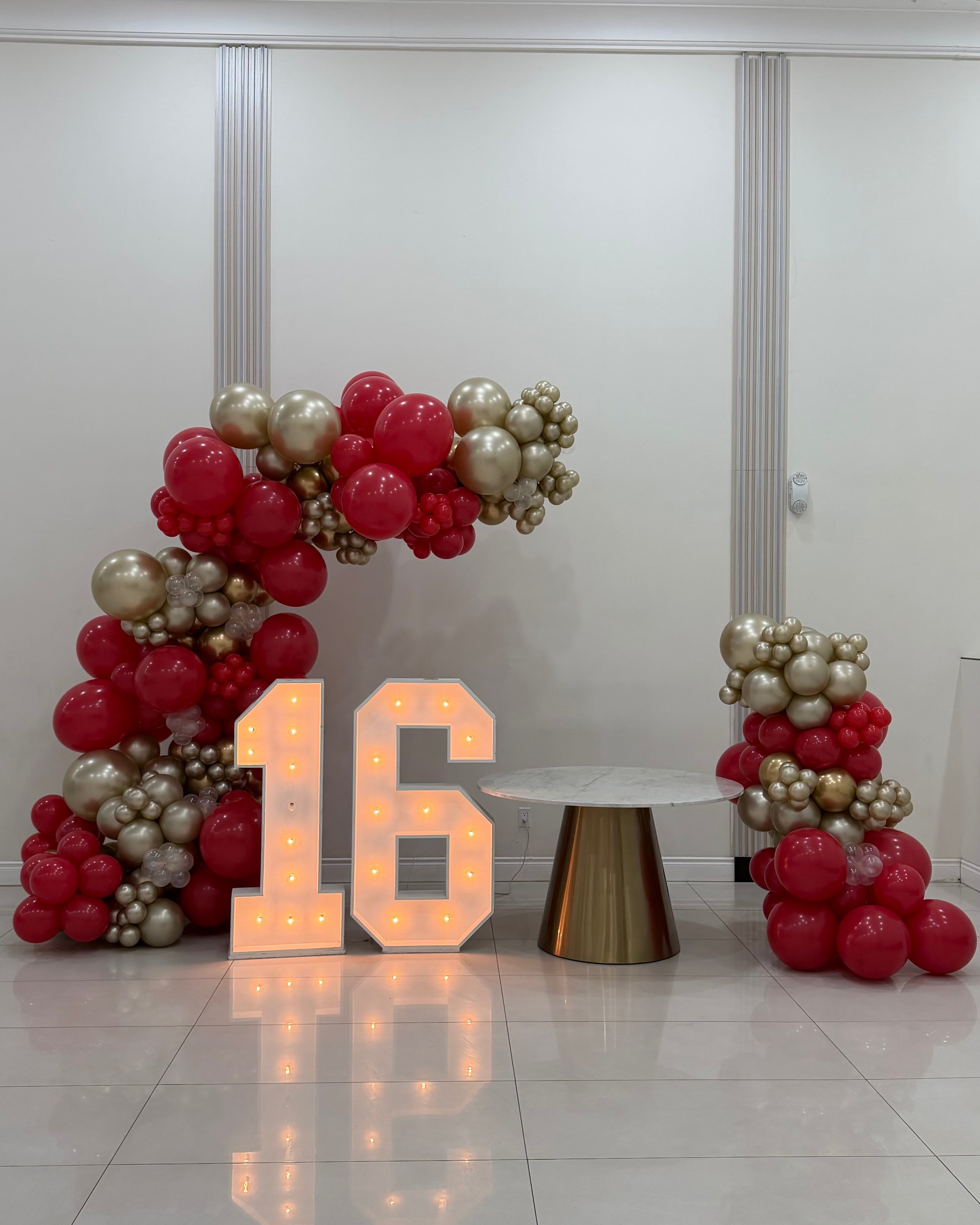 Radiant Ruby Sweet 16 Arch