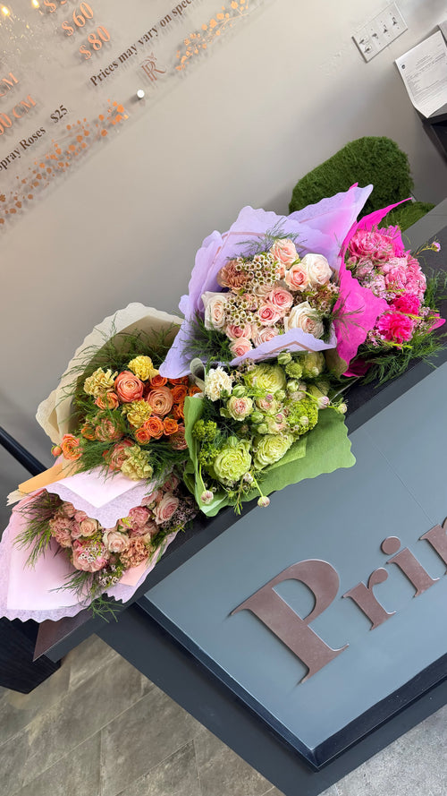 Blush Pink Garden Rose Bouquet