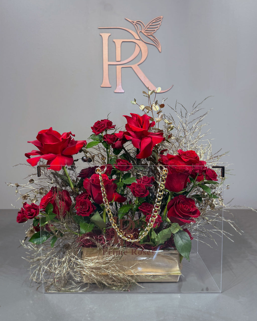 Luxury Red Roses in Acrylic Box