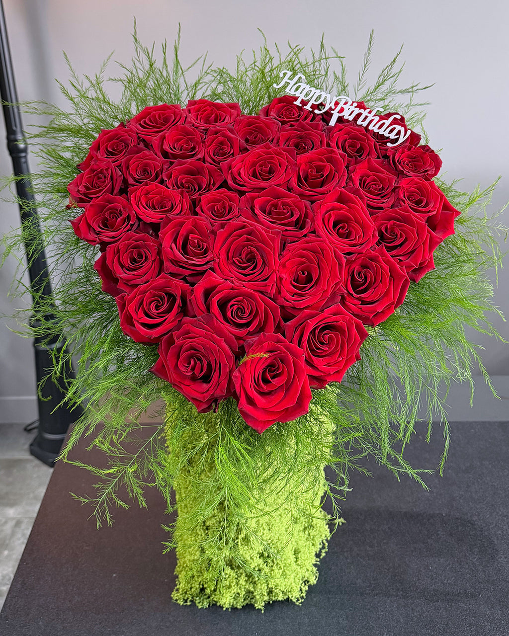 Heart of Red Roses Arrangement