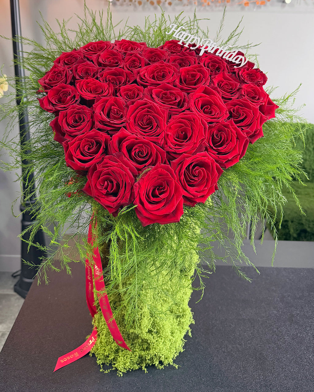 Heart of Red Roses Arrangement