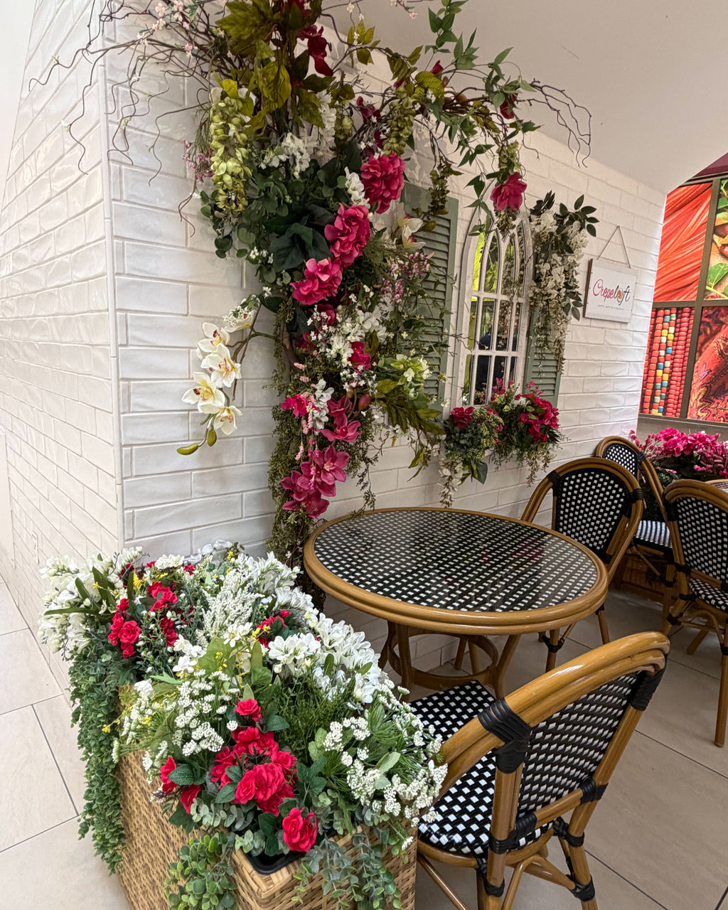 Romantic Garden Café Floral Installation
