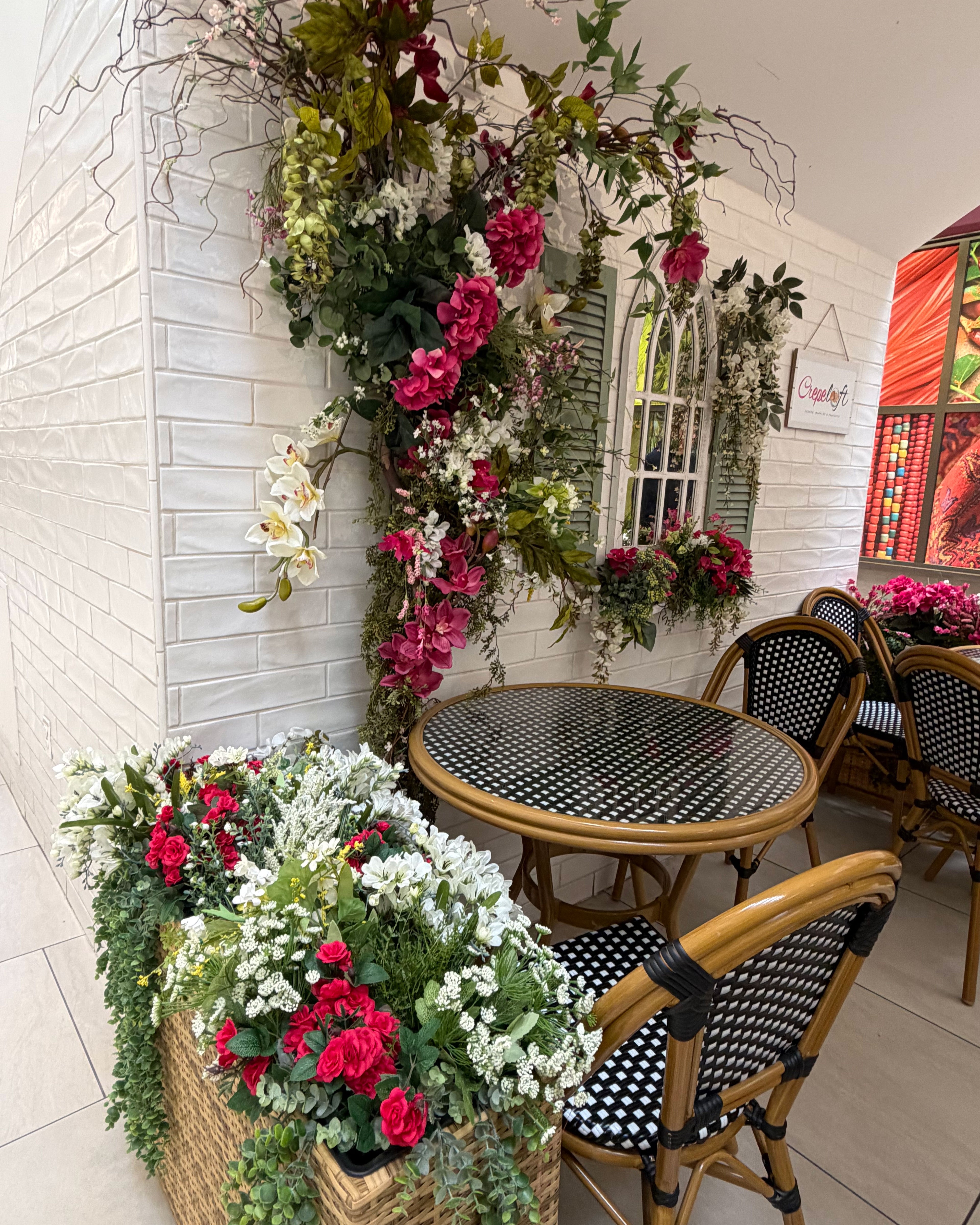 Romantic Garden Café Floral Installation