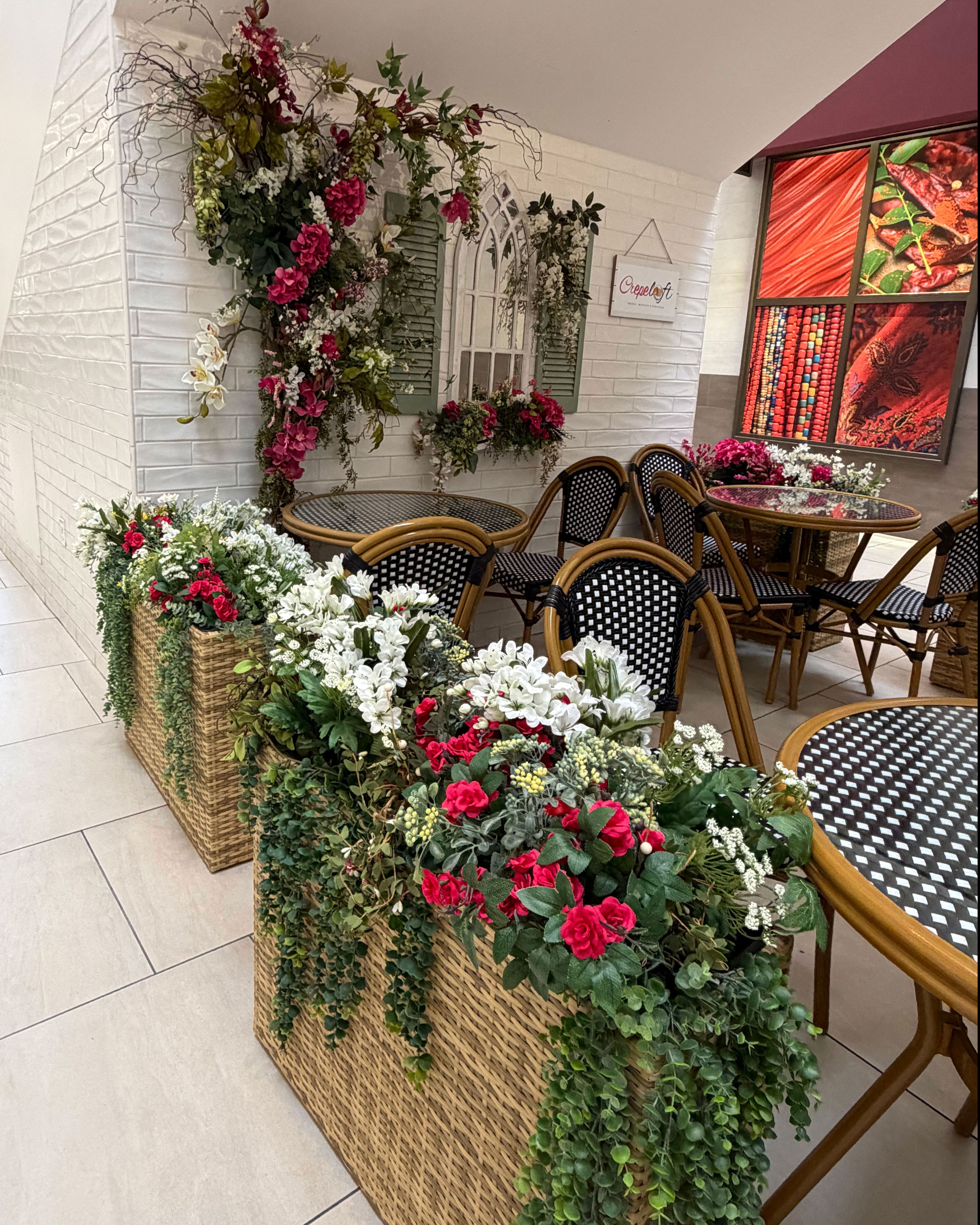 Romantic Garden Café Floral Installation