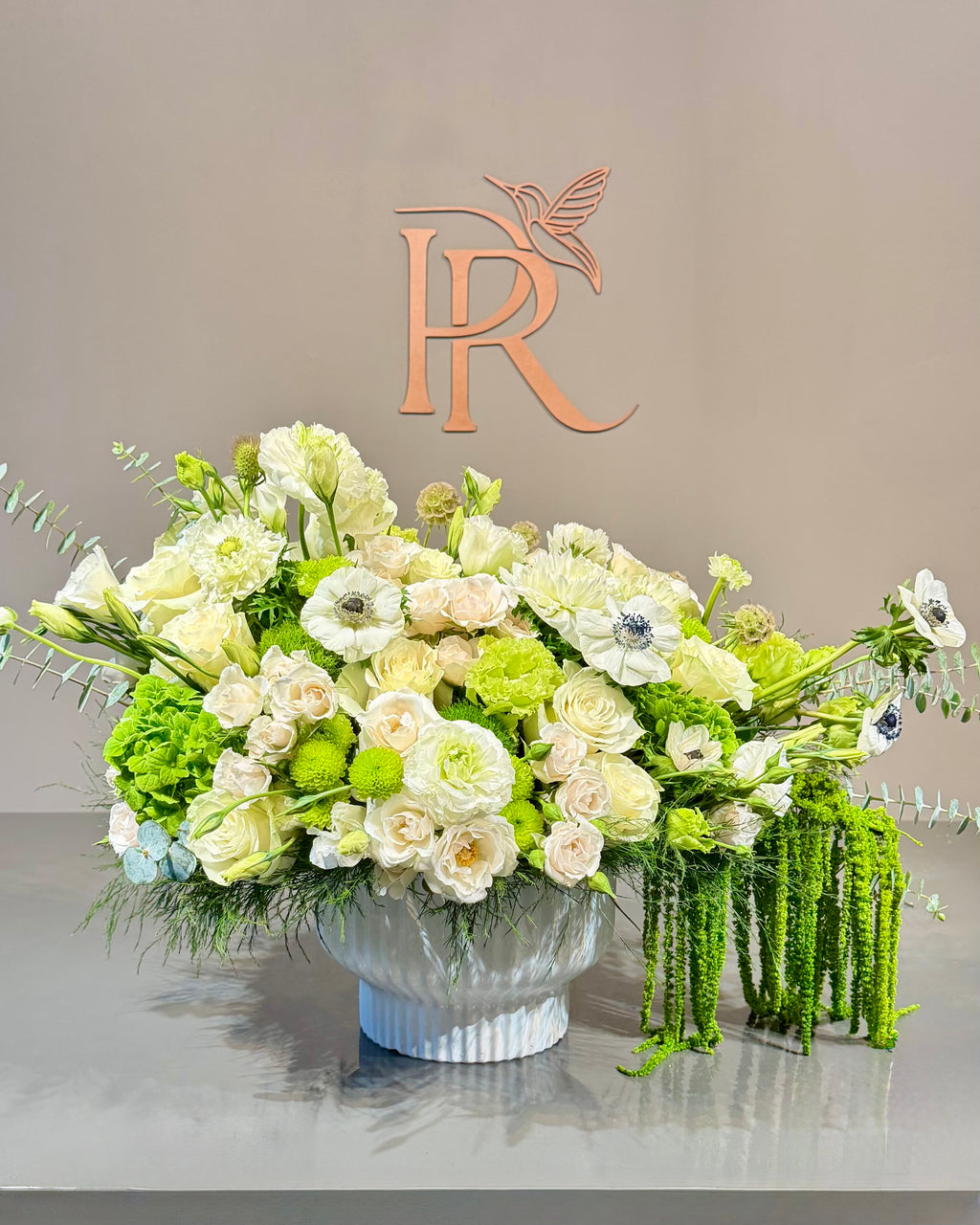 Elegant White & Green Luxury Floral Arrangement