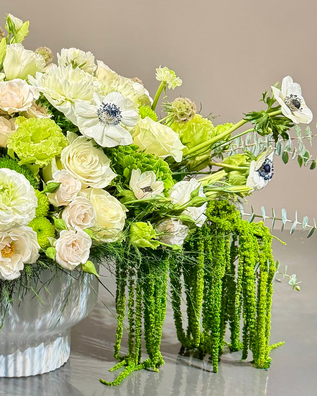 Elegant White & Green Luxury Floral Arrangement