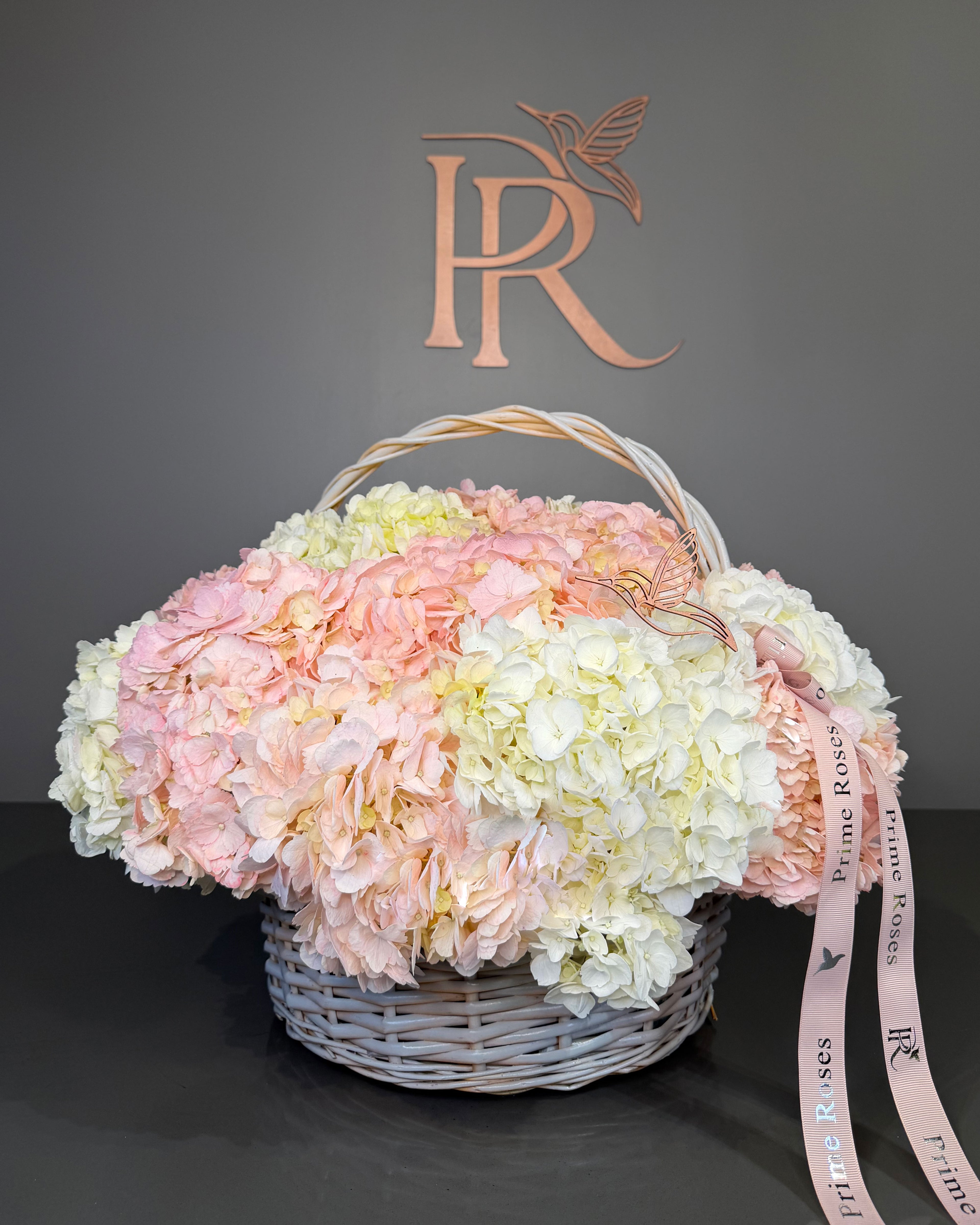 Blush & Ivory Hydrangea Basket