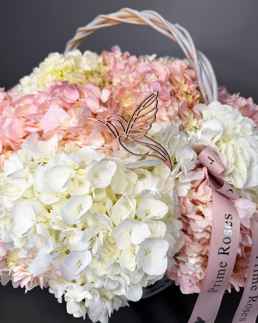 Blush & Ivory Hydrangea Basket