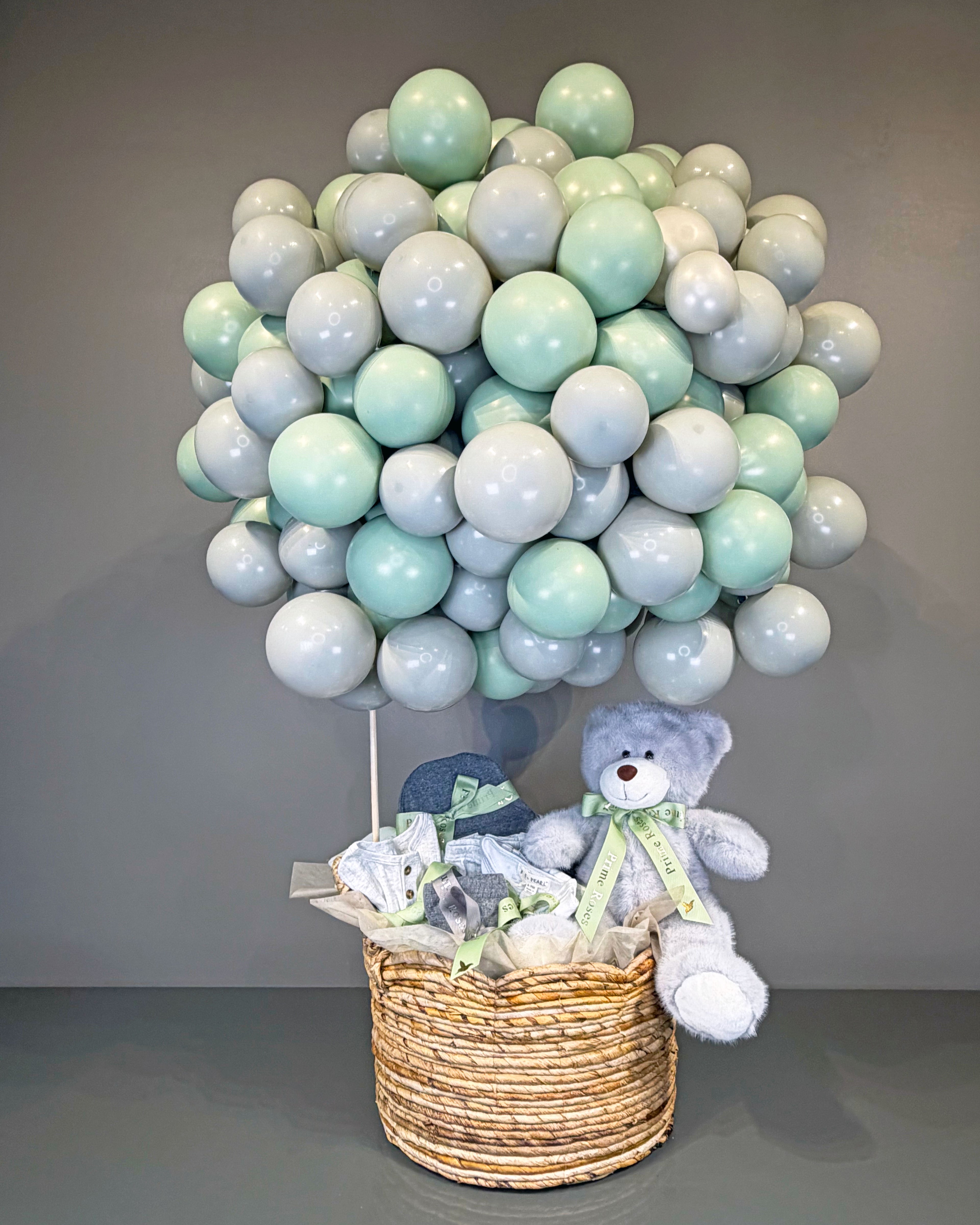 Mint Balloon Cloud Baby Basket