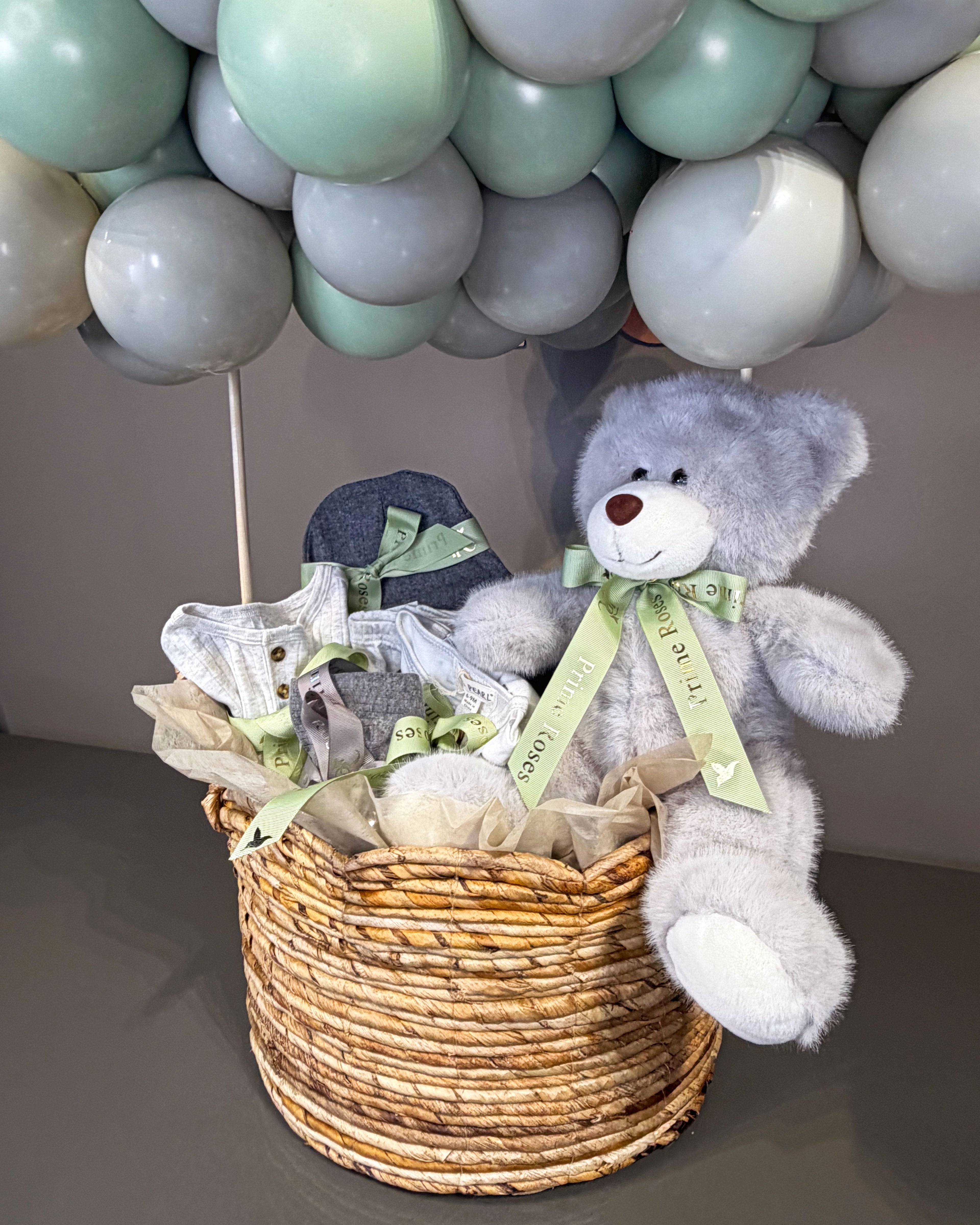Mint Balloon Cloud Baby Basket