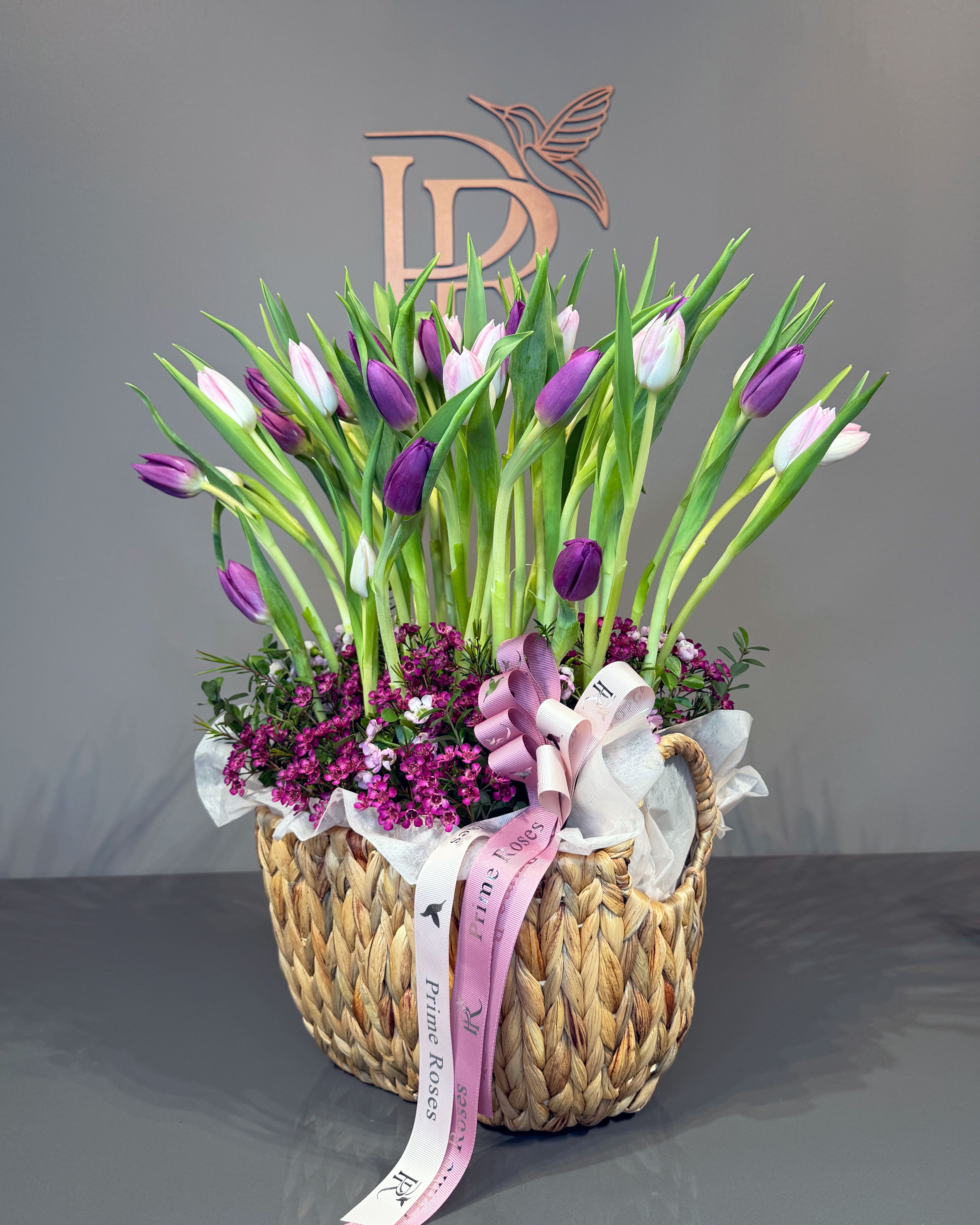Purple Tulip Basket