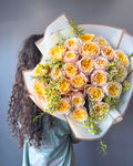 Golden Champagne Garden Roses