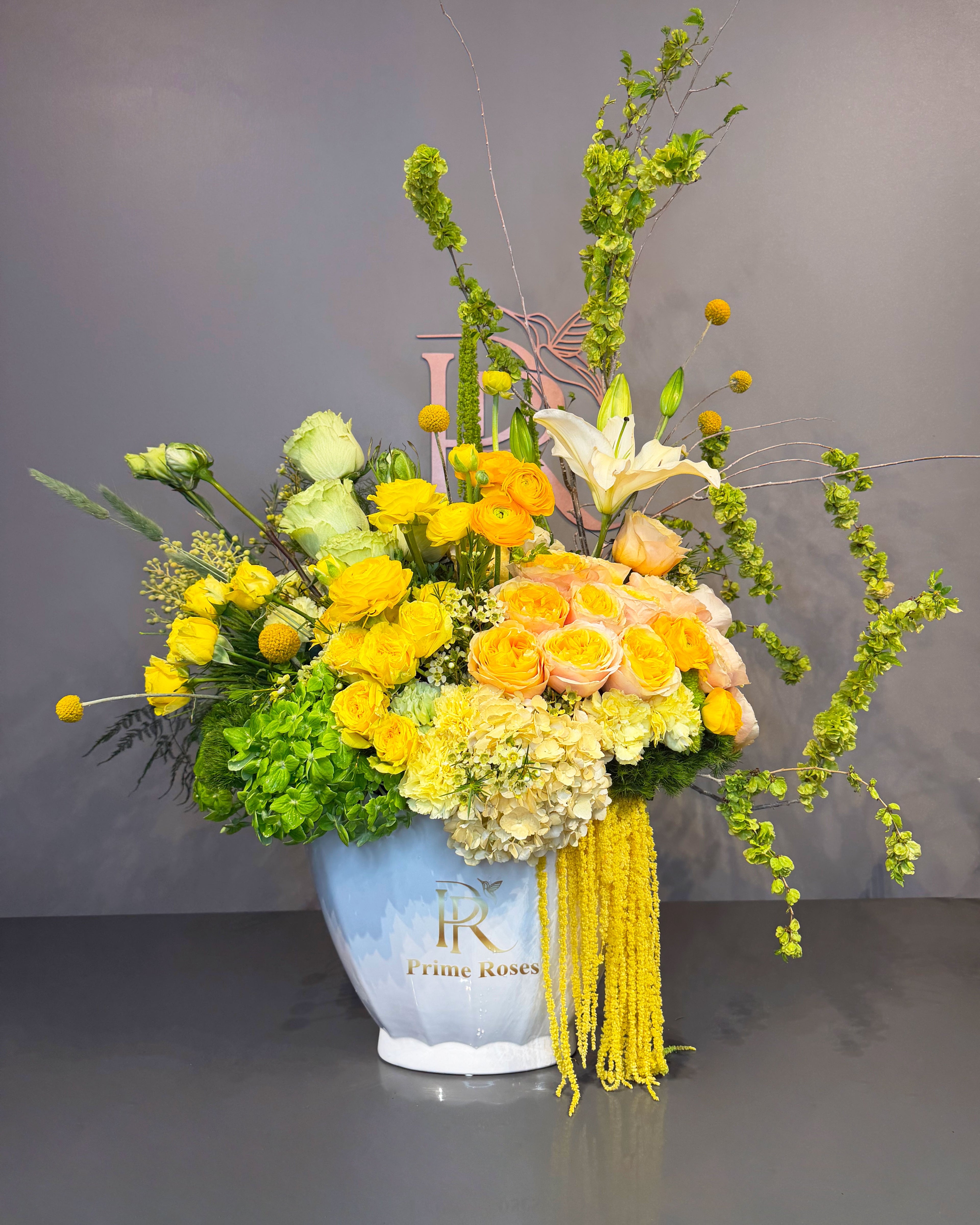 Golden Bloom Garden Vase