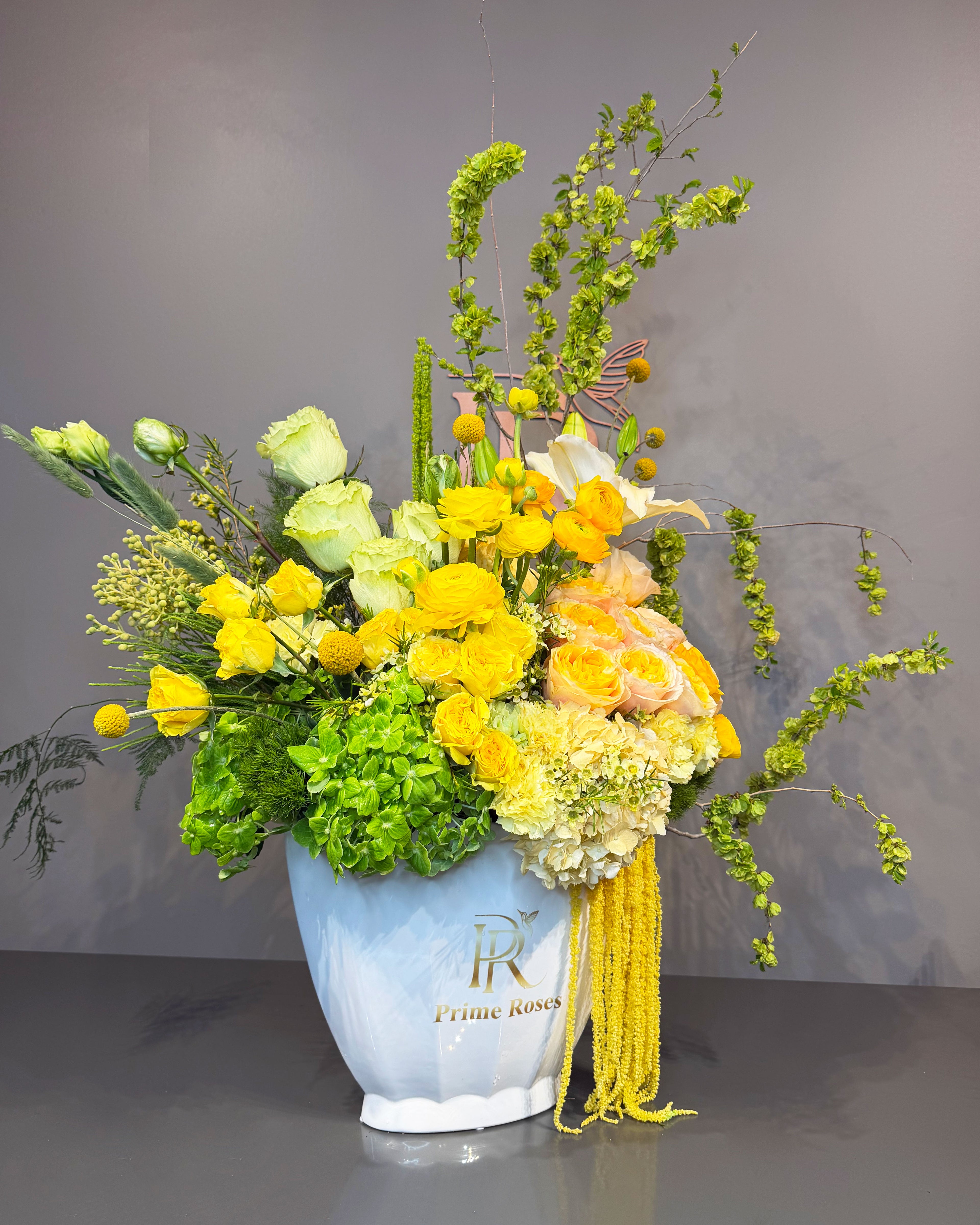 Golden Bloom Garden Vase