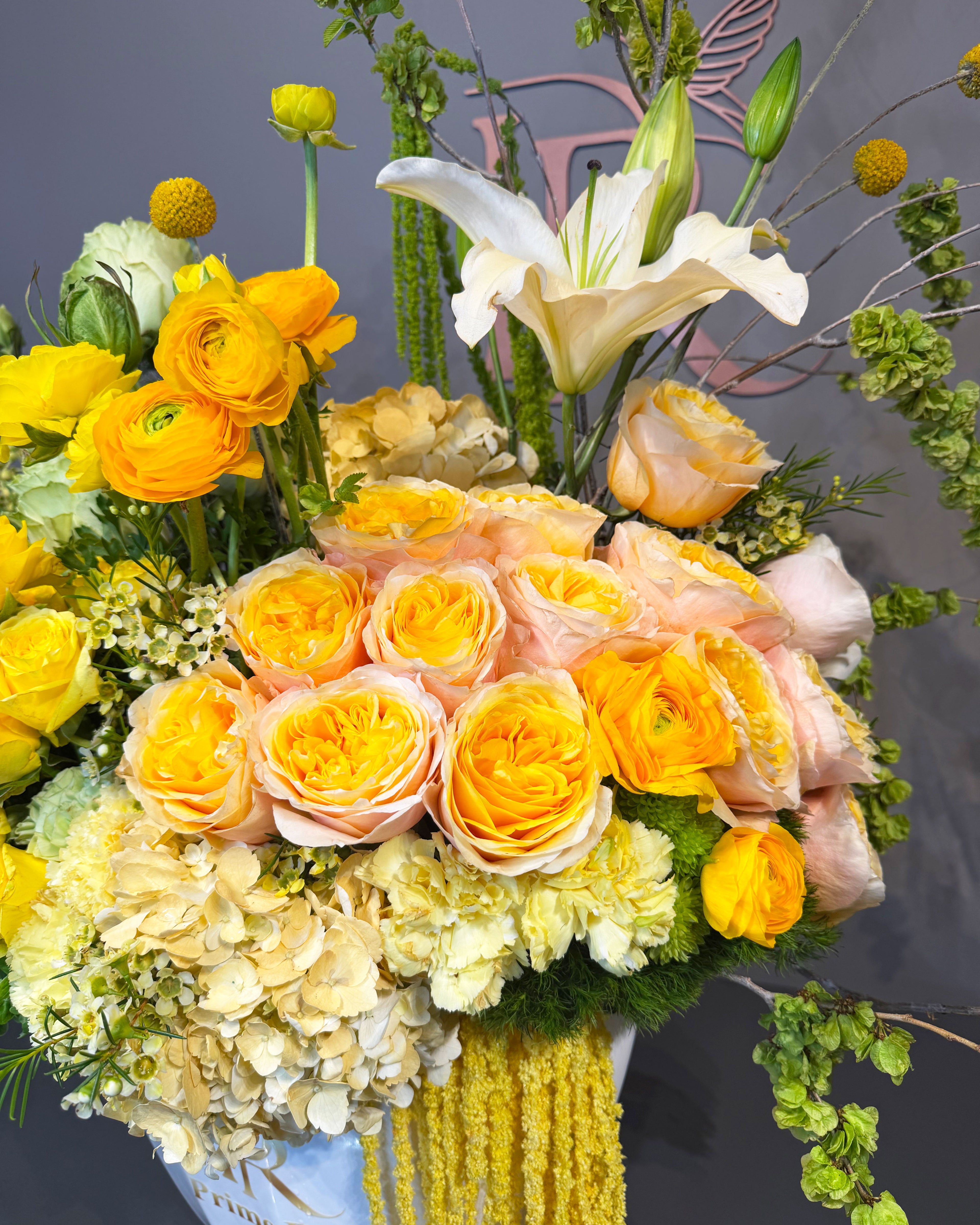 Golden Bloom Garden Vase