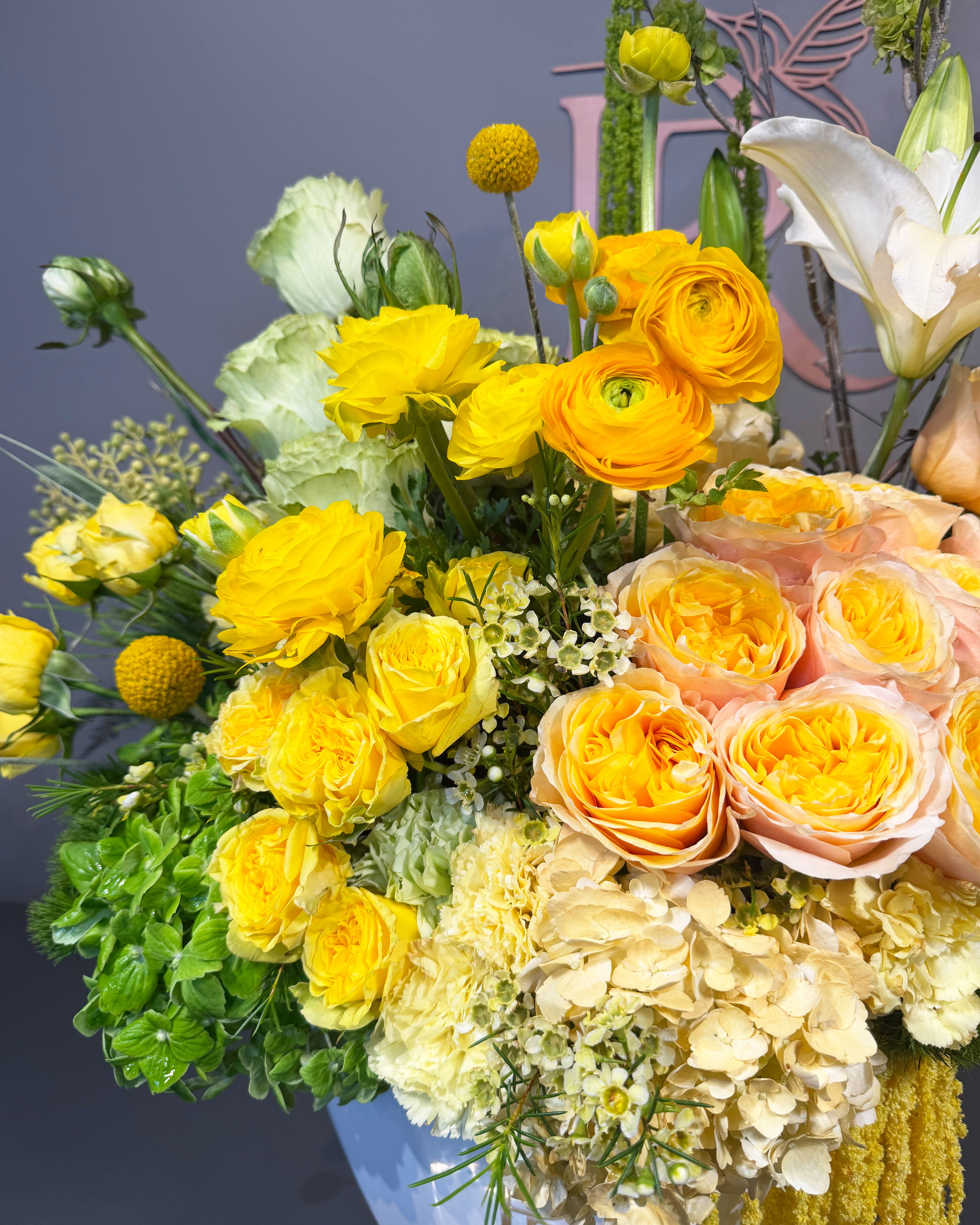 Golden Bloom Garden Vase