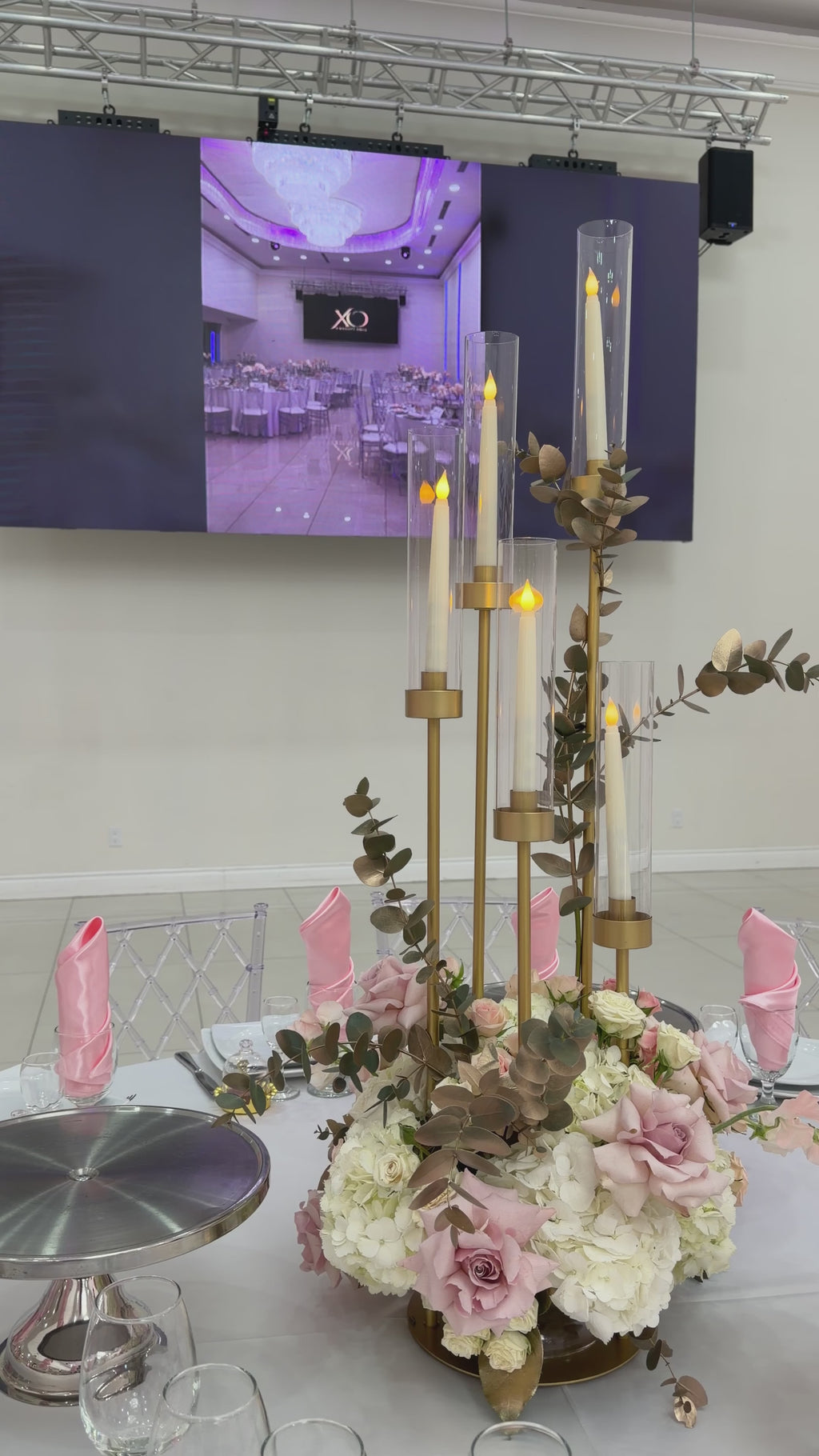 Pearl & Petal Candelabra Centerpiece