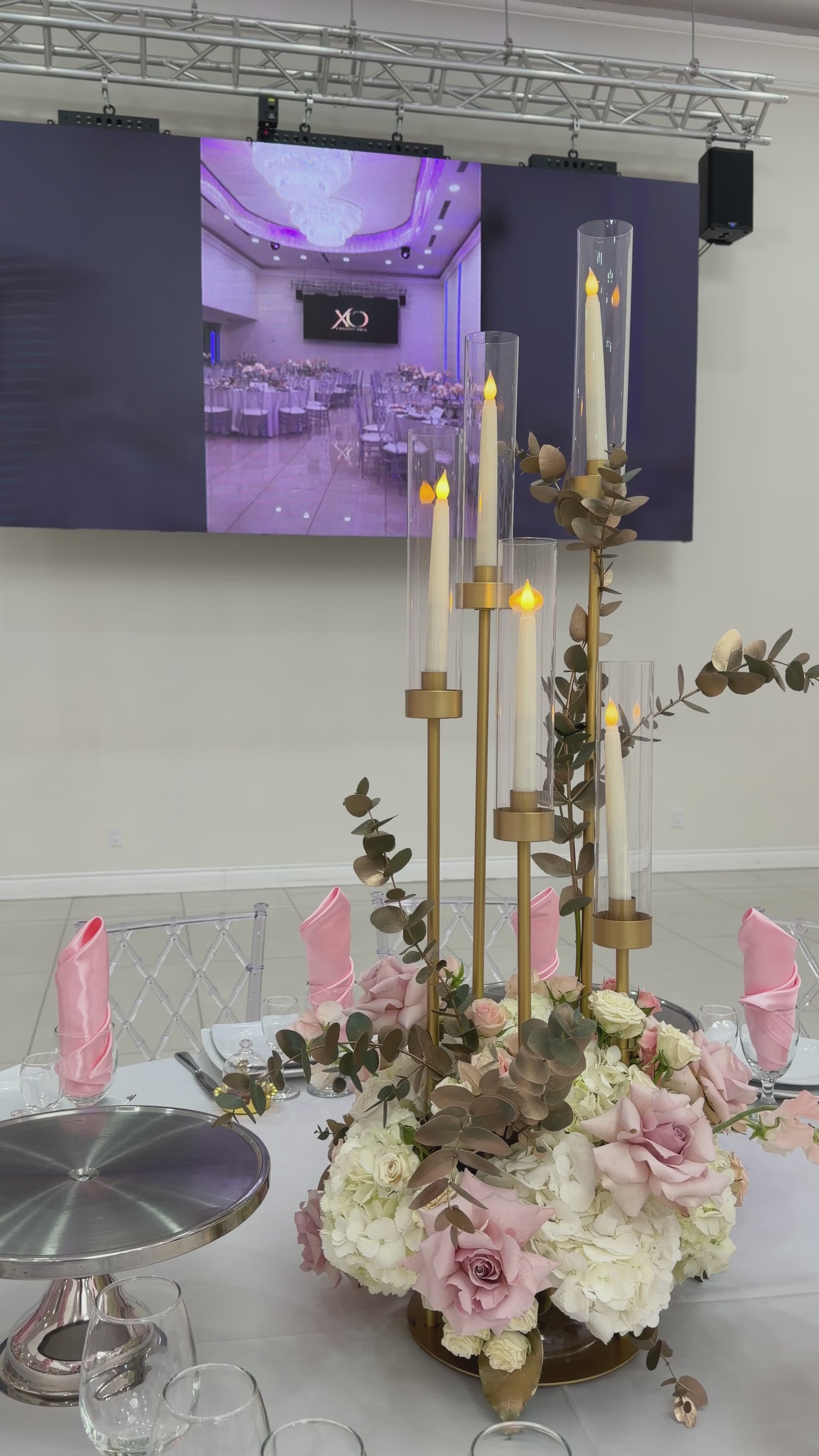 Pearl & Petal Candelabra Centerpiece