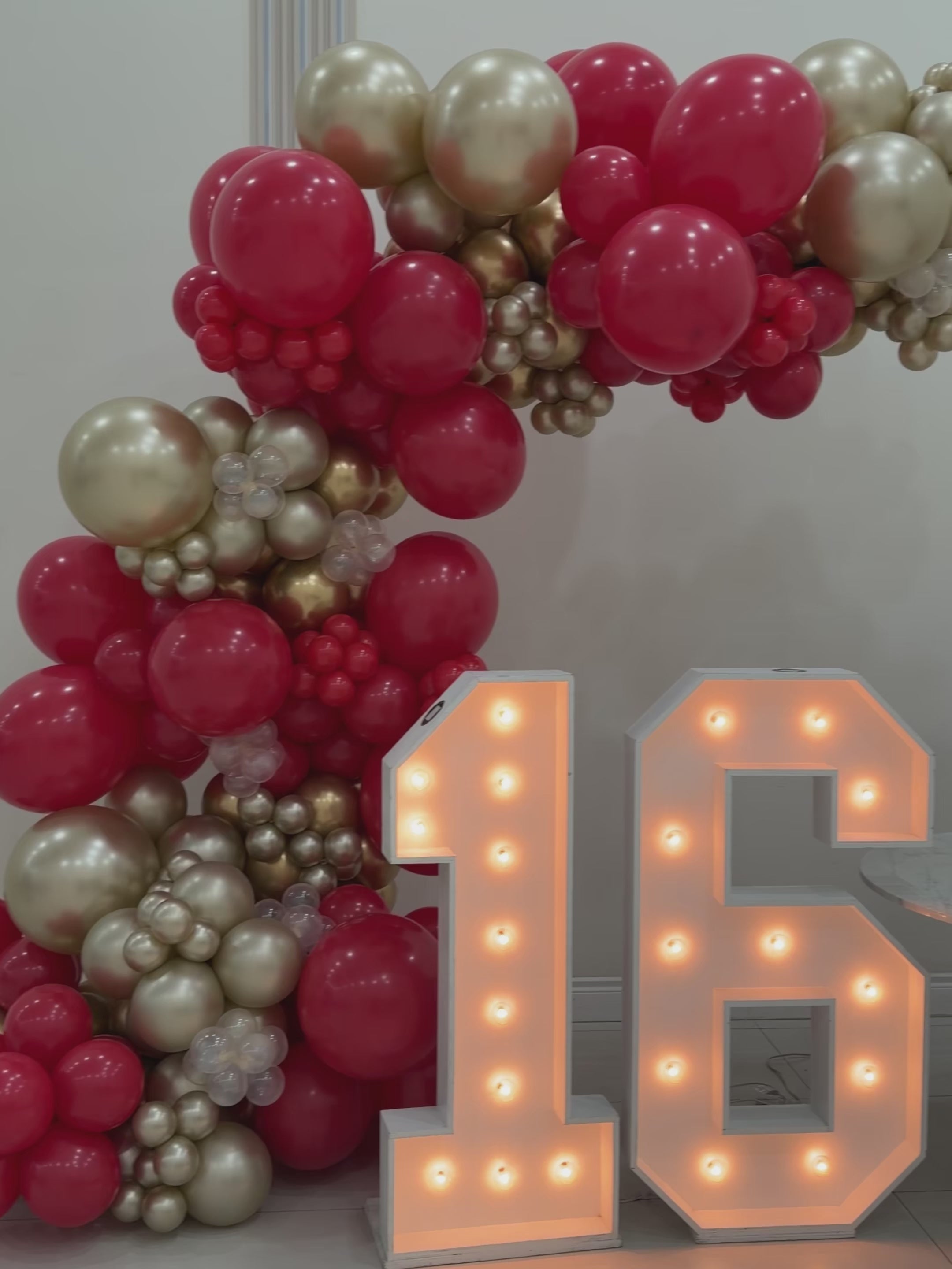 Radiant Ruby Sweet 16 Arch