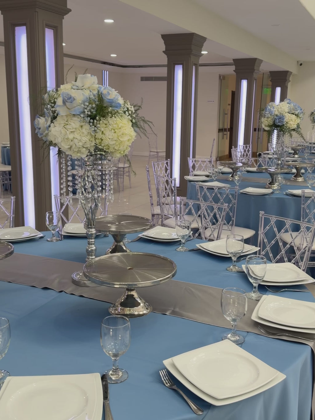 Blue Cloud Centerpieces