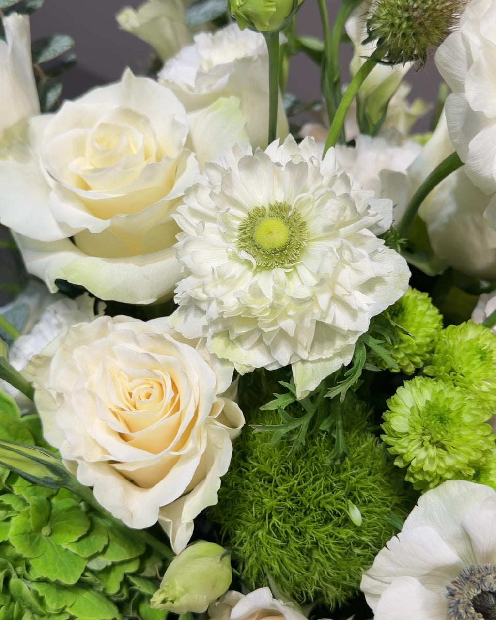 Elegant White & Green Luxury Floral Arrangement