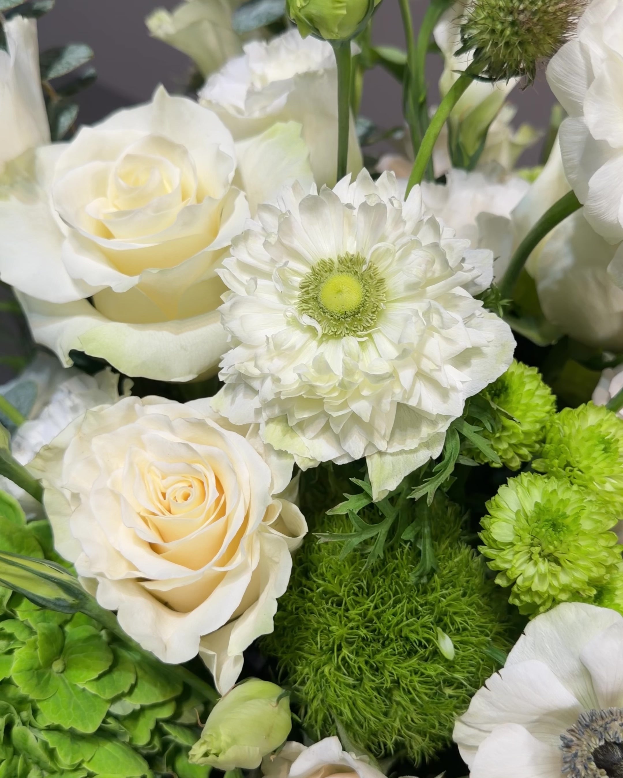 Elegant White & Green Luxury Floral Arrangement