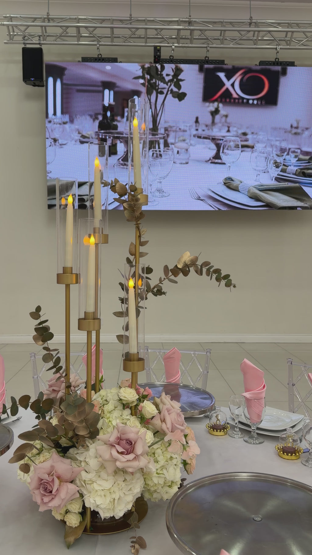 Pearl & Petal Candelabra Centerpiece
