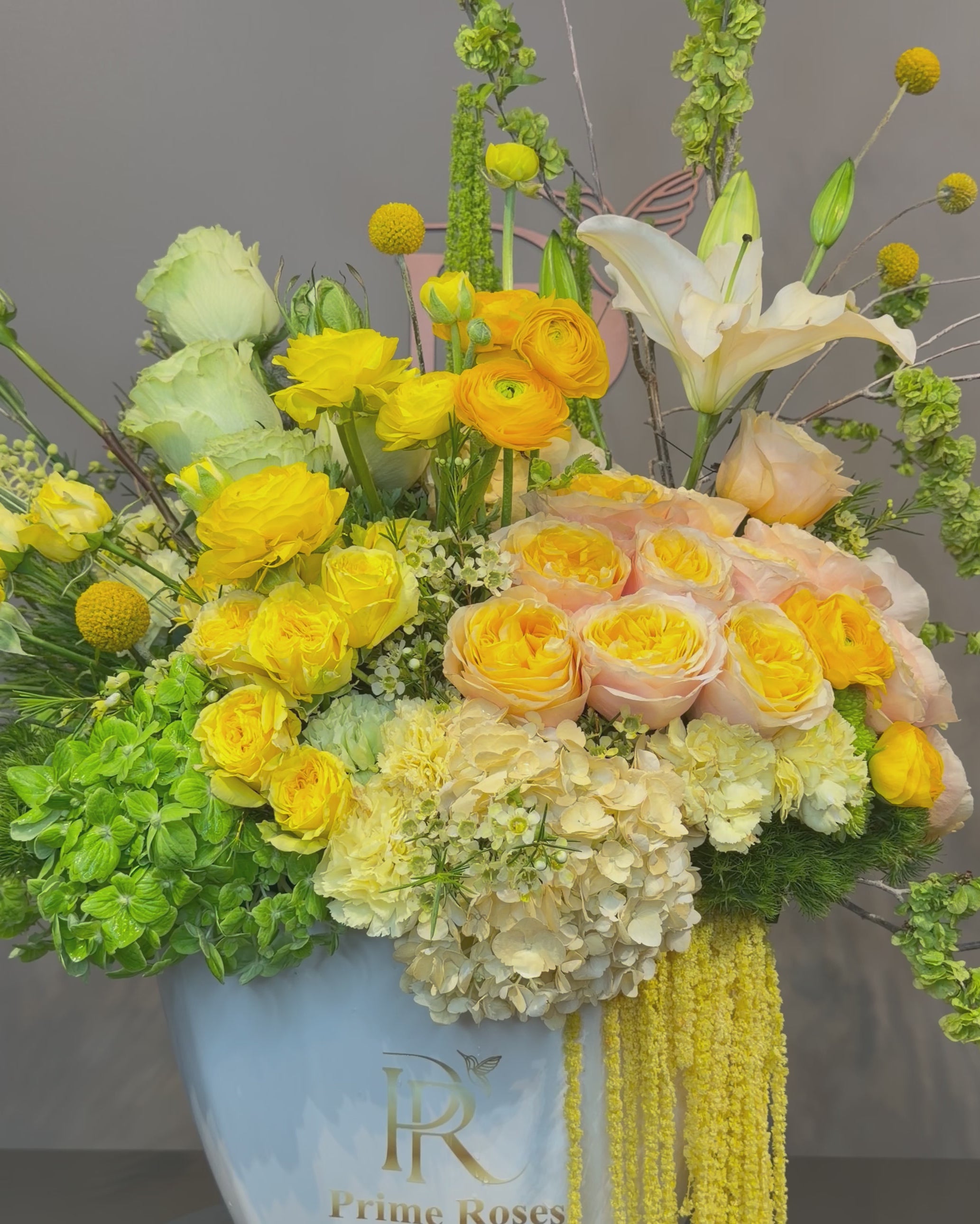 Golden Bloom Garden Vase