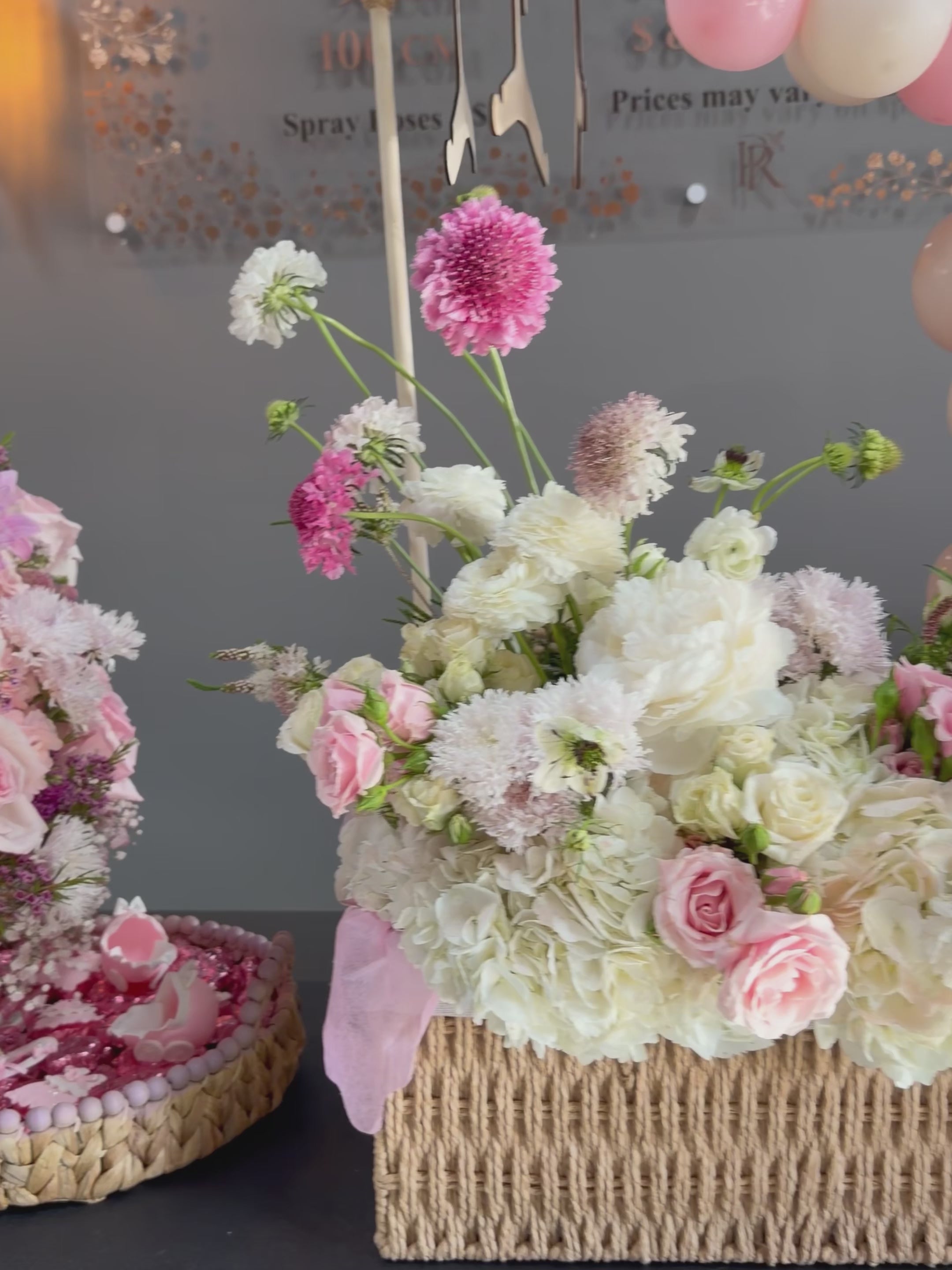 Rose Balloon Baby Welcome Basket